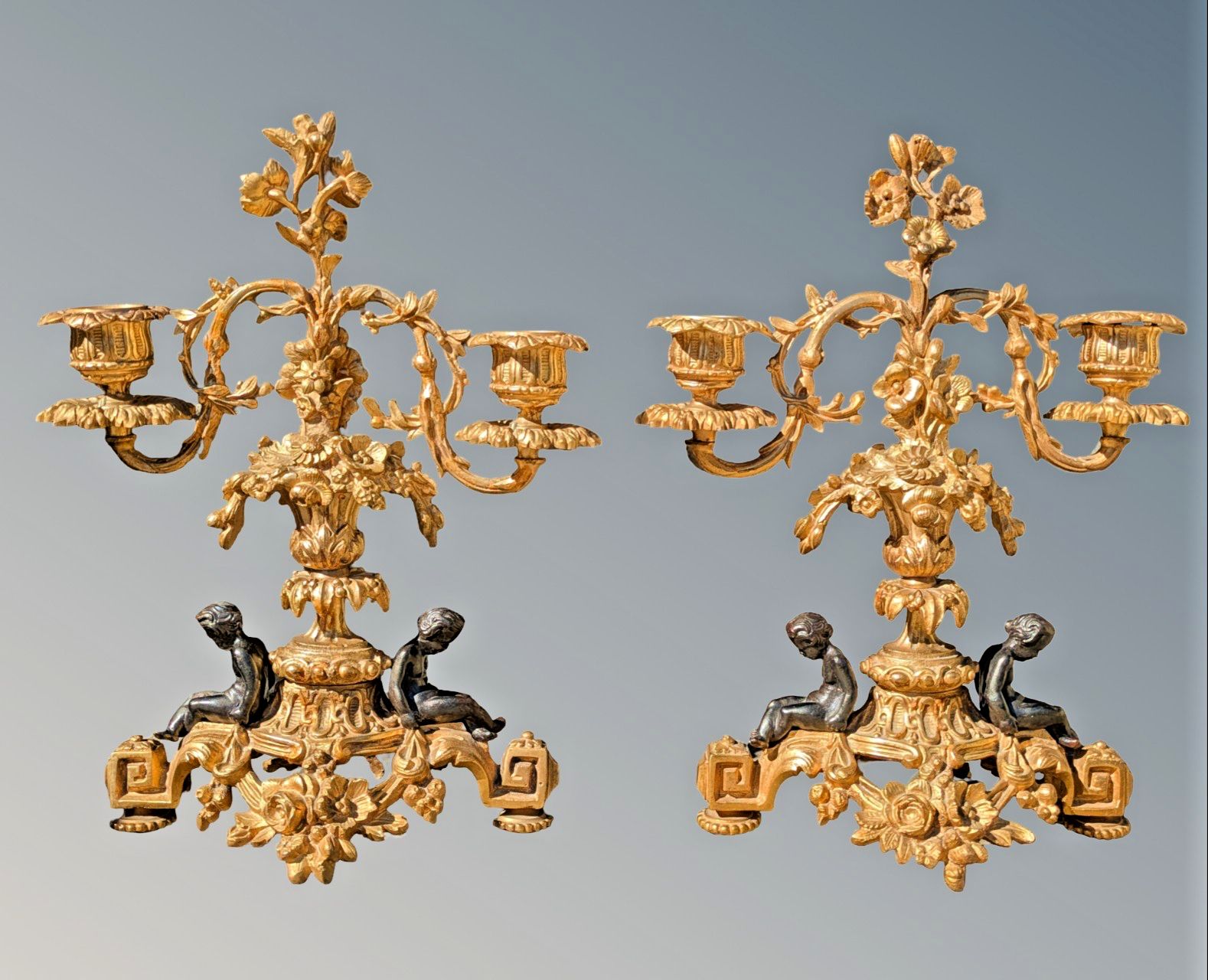 Good Pair Of 19th Century Gilt Bronze Candeabra