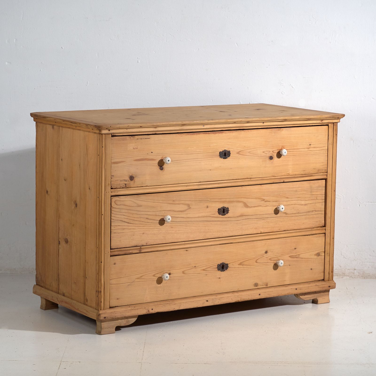 Antique Solid Pine Chest Of Drawers – Rustic European Dresser – Circa 1900