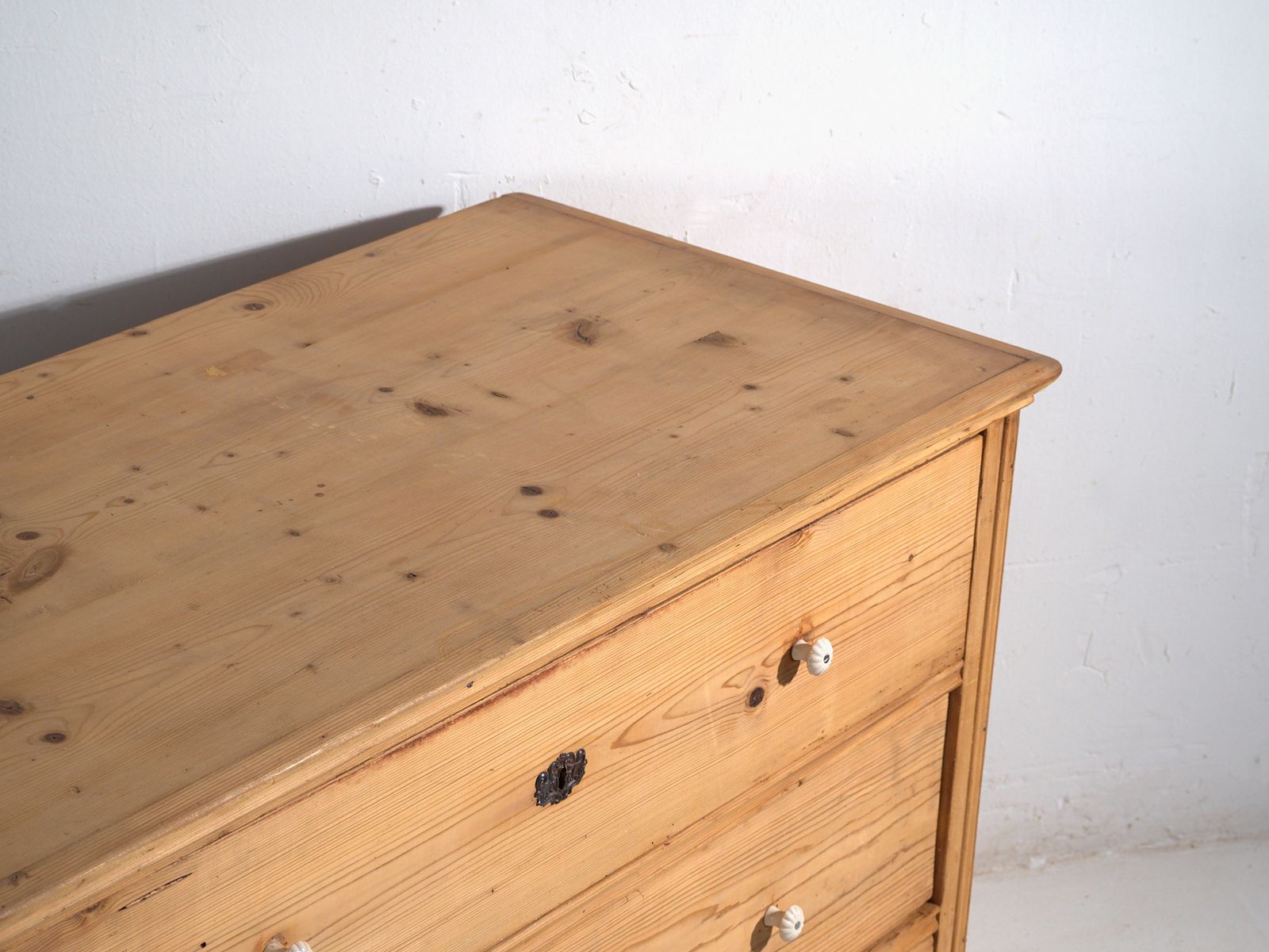 Antique Solid Pine Chest Of Drawers – Rustic European Dresser – Circa 1900 photo for sale