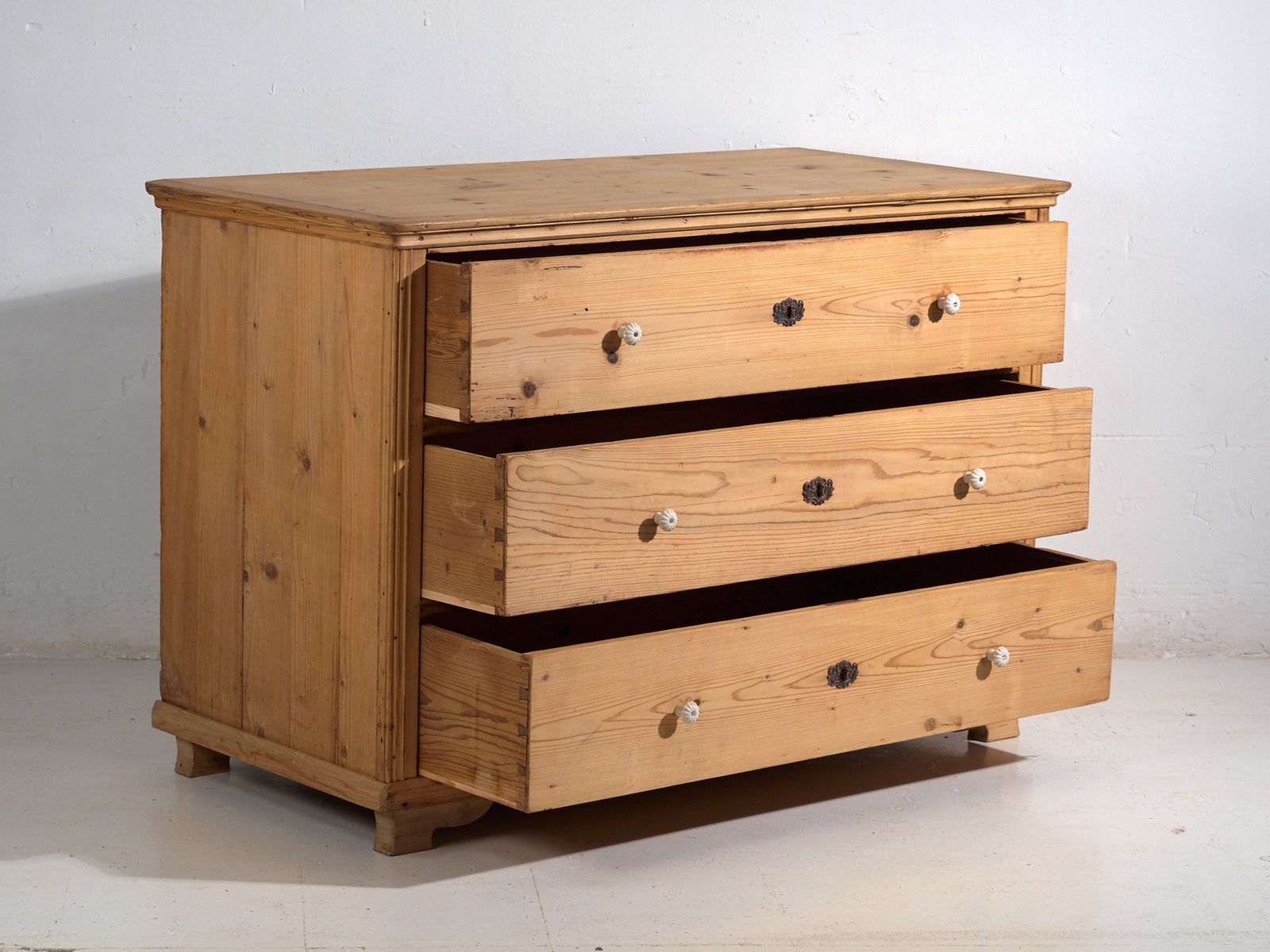 Antique Solid Pine Chest Of Drawers – Rustic European Dresser – Circa 1900 photo Furniture