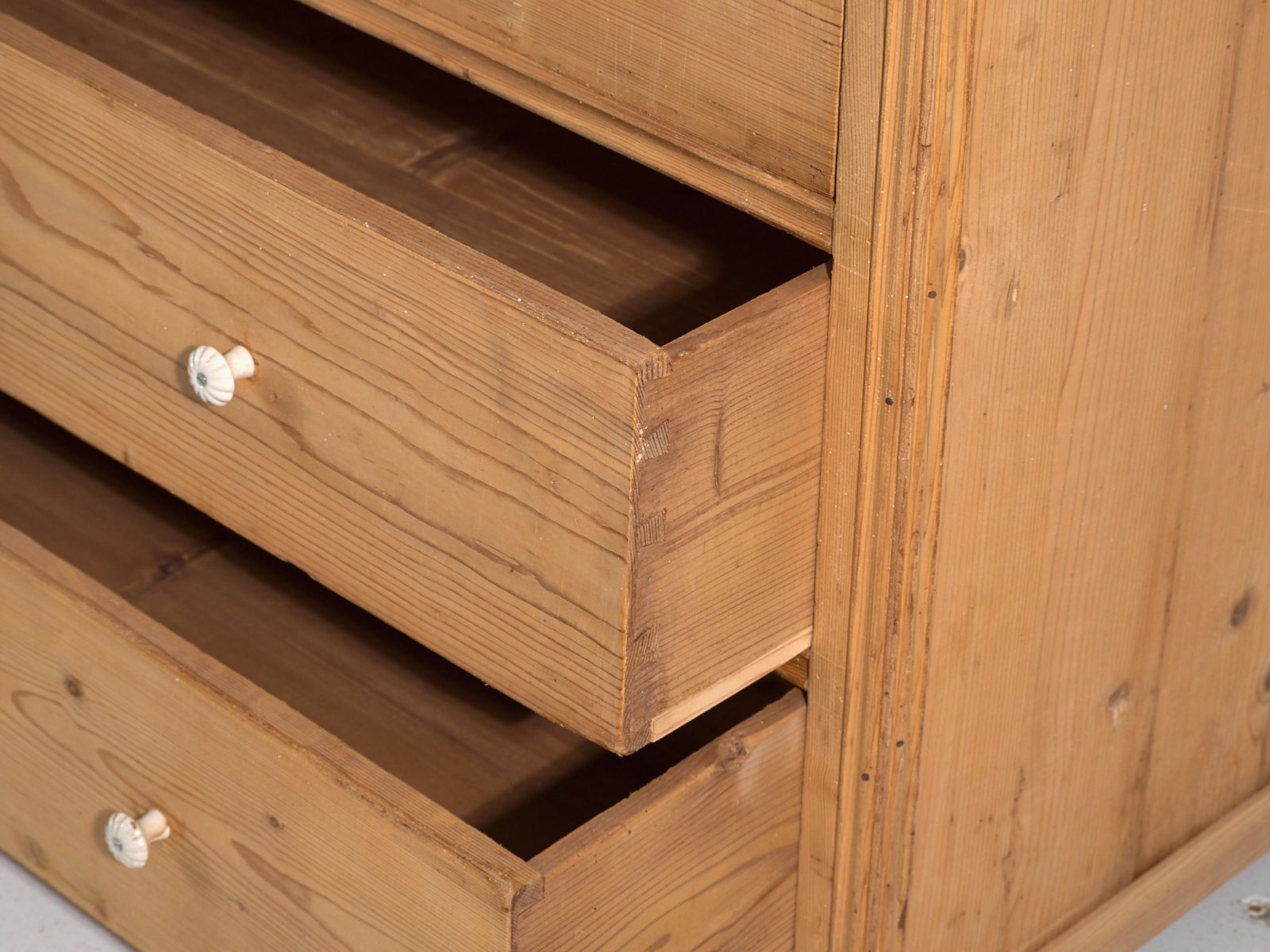 Antique Solid Pine Chest Of Drawers – Rustic European Dresser – Circa 1900 photo vintage