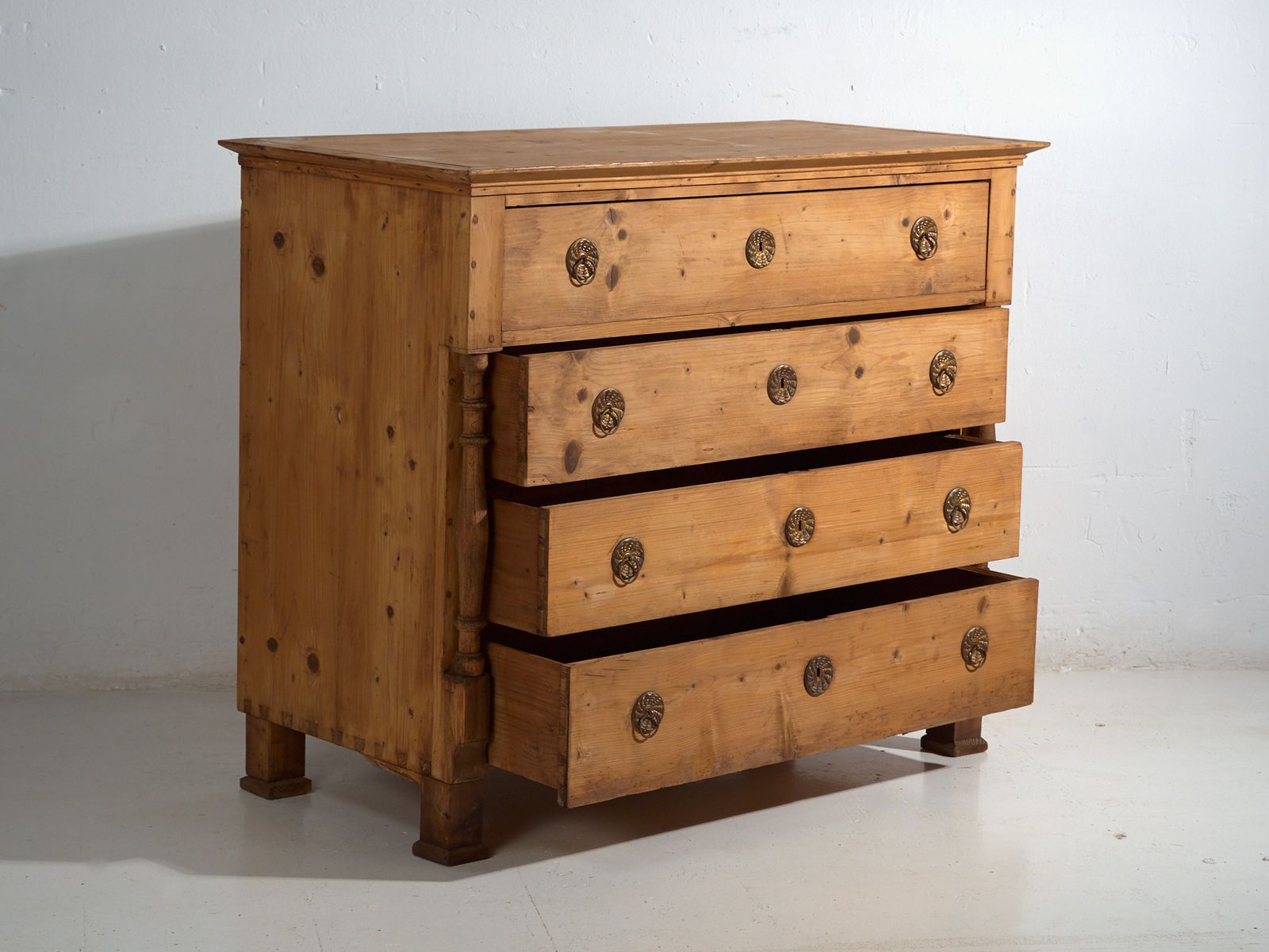 Antique Solid Pine Chest Of Drawers – Rustic European Dresser – Circa 1900 photo Furniture