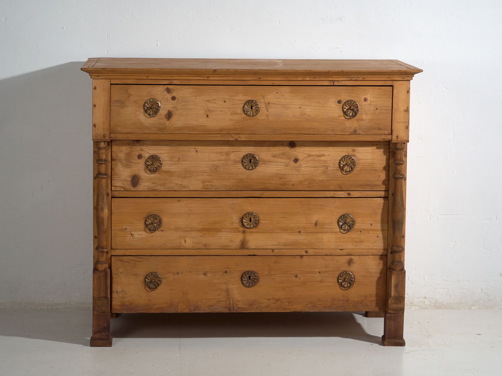 Antique Solid Pine Chest Of Drawers – Rustic European Dresser – Circa 1900 photo vinterior