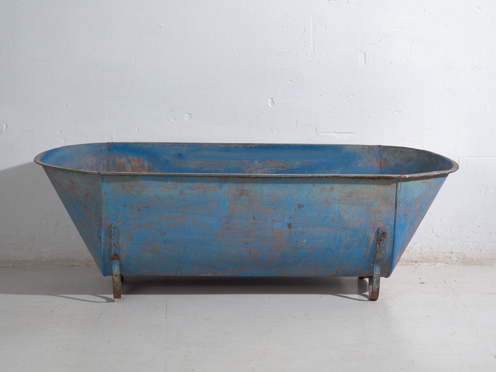 Antique Galvanized Zinc Bathtub – European Industrial Tub – Circa 1900 #2 photo Garden Decor