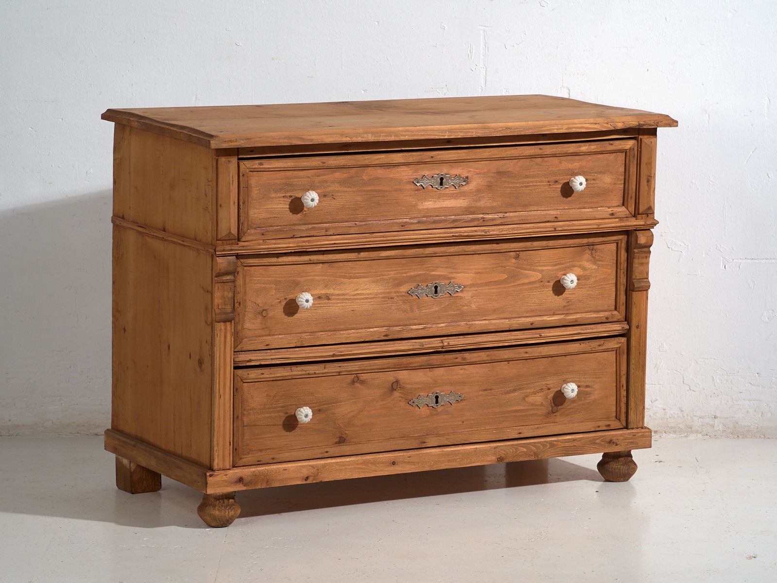Antique Solid Pine Chest Of Drawers – Rustic European Dresser – Circa 1900