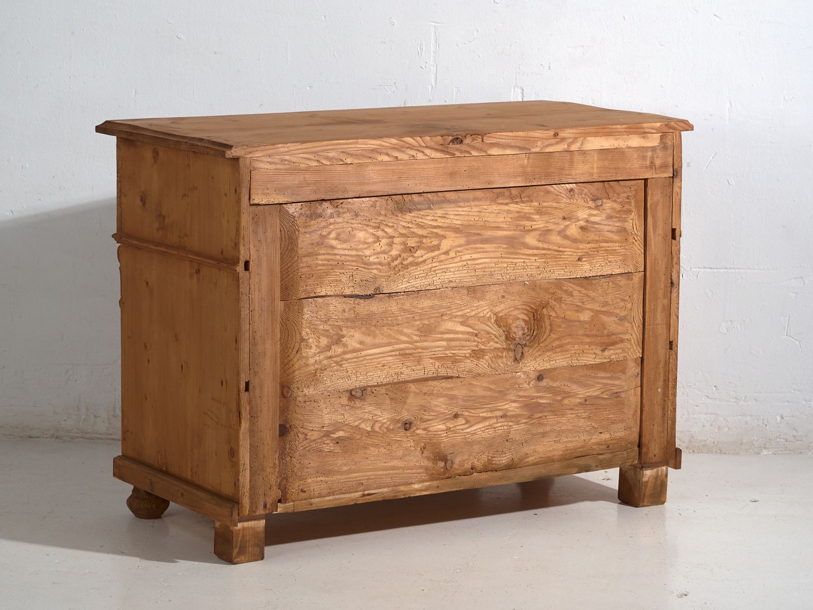 Furniture Antique Solid Pine Chest Of Drawers – Rustic European Dresser – Circa 1900 photo