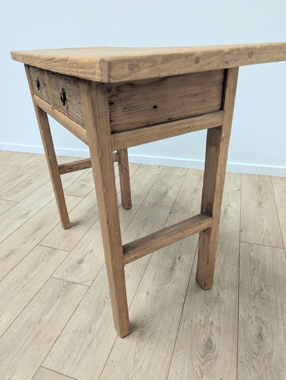 Vintage Rustic Reclaimed Elm 2 Drawer Console Table Delivery Available 0287. photo 695.0