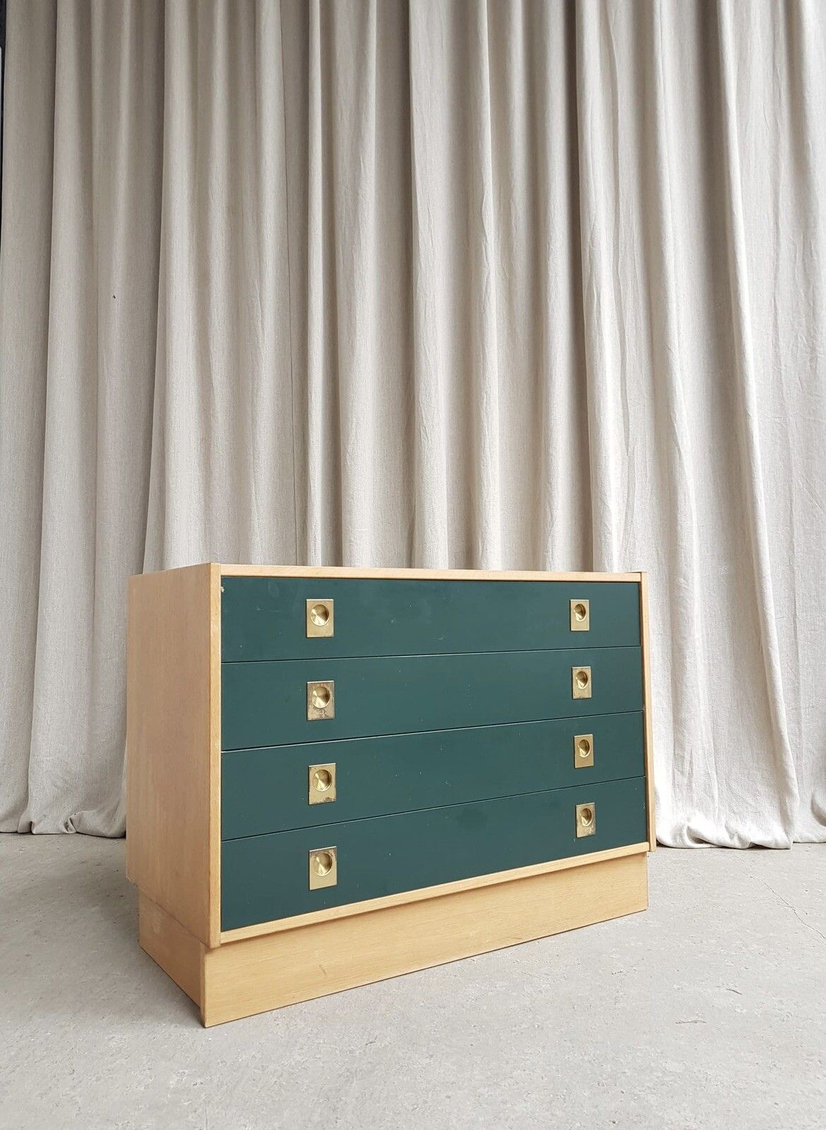 Vtg Mid Century Danish Oak Chest Of Drawers Scandinavian Style Retro R191 photo 224.25