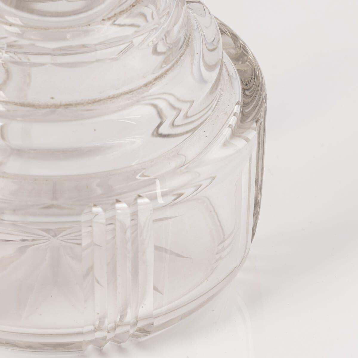 photo for sale Vintage 20th Century French Art Deco Silver Mounted Cut Glass Decanter