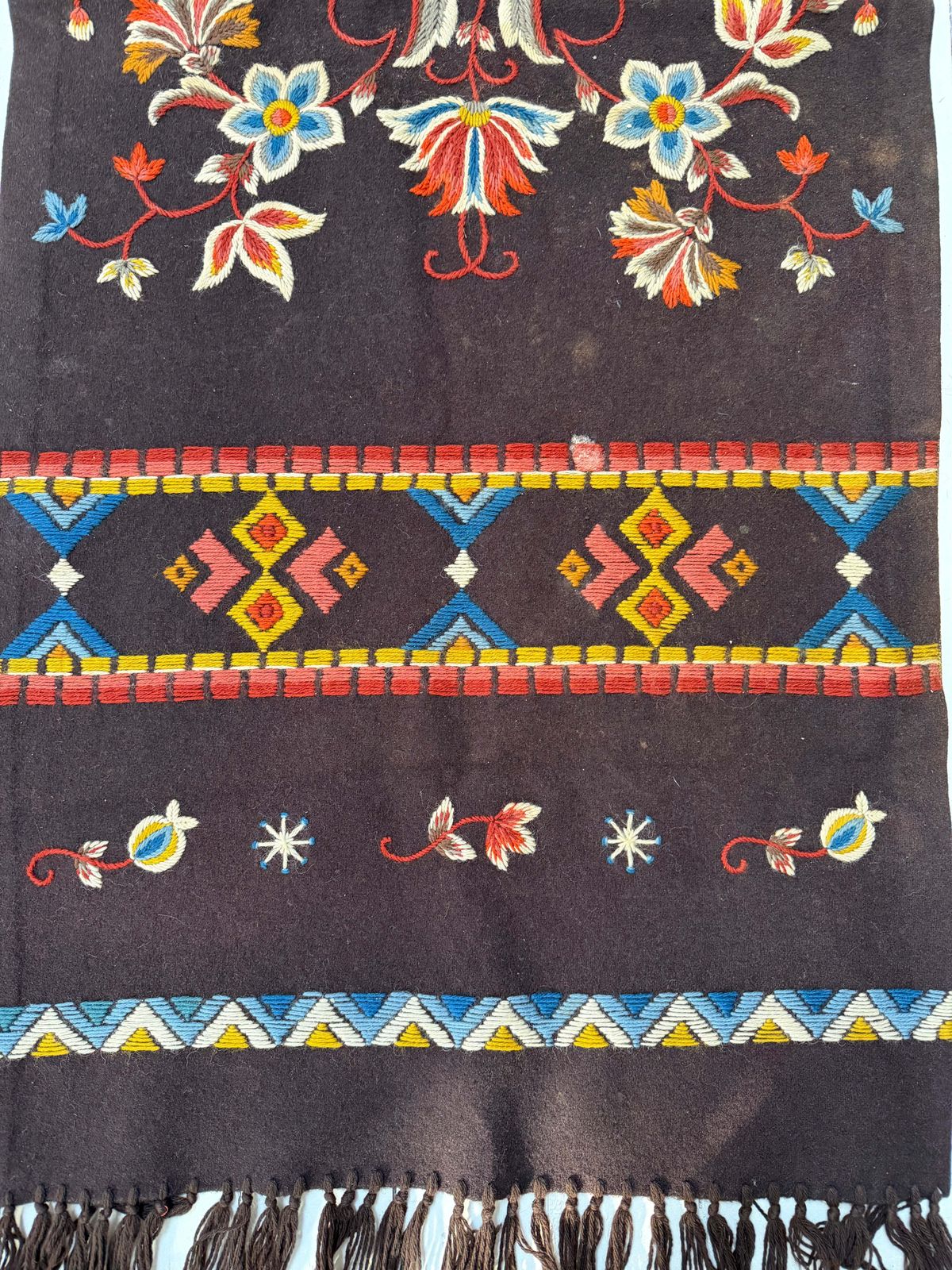 Skåne, Sweden. Antique 175cm / 68.9in Tapestry Wool Table Runner photo for sale