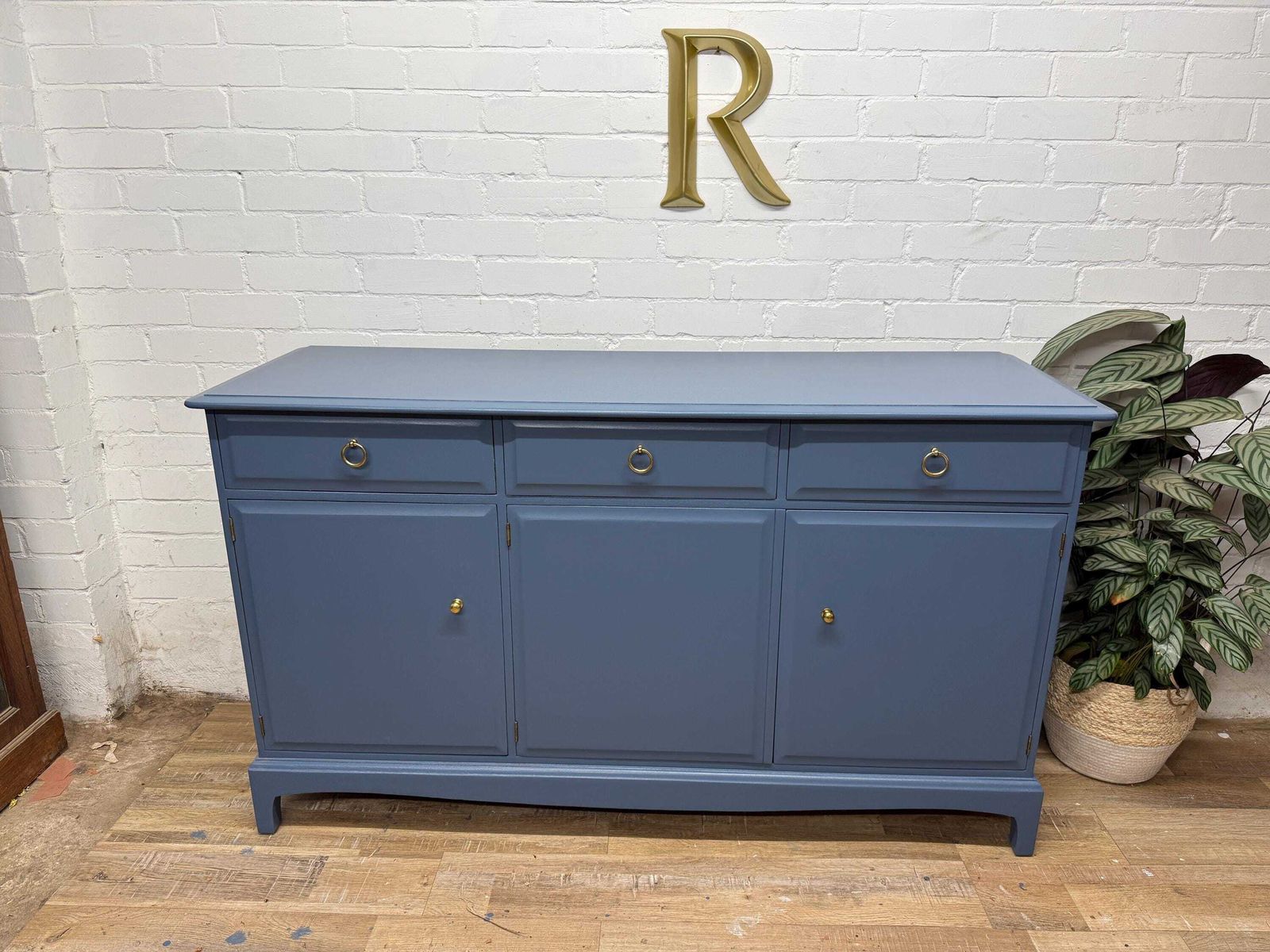 Stag Minstrel Sideboard / Painted To Order In Benjamin Moore “Evening Dove” photo Furniture