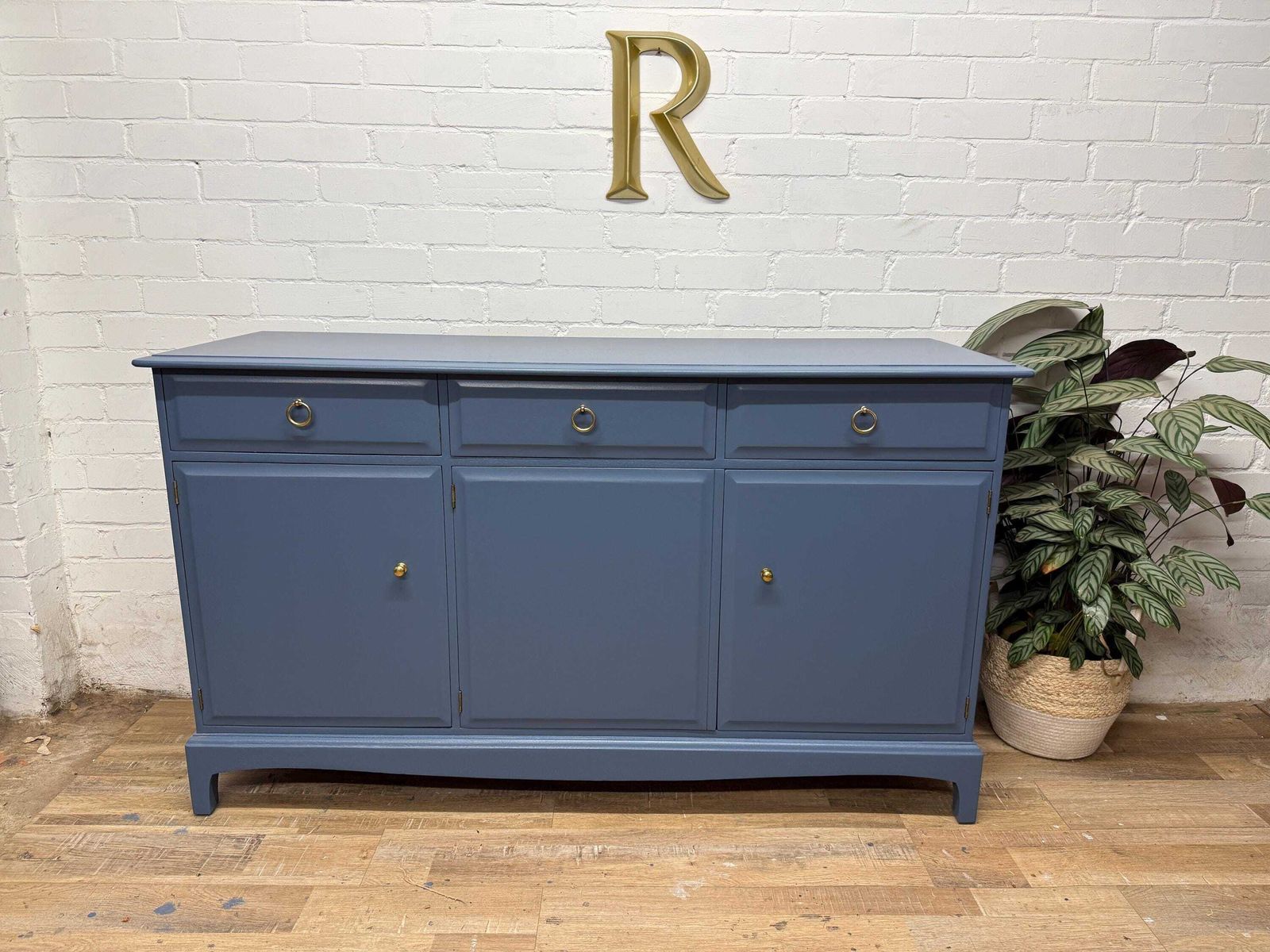 840.0 Stag Minstrel Sideboard / Painted To Order In Benjamin Moore “Evening Dove” photo