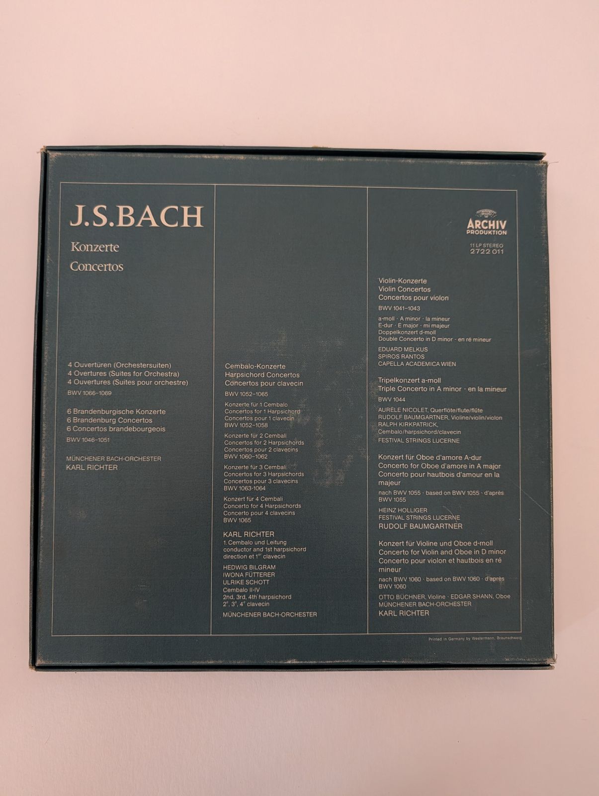 J.S. Bach: The Concertos   11 Lp Box Set photo for sale