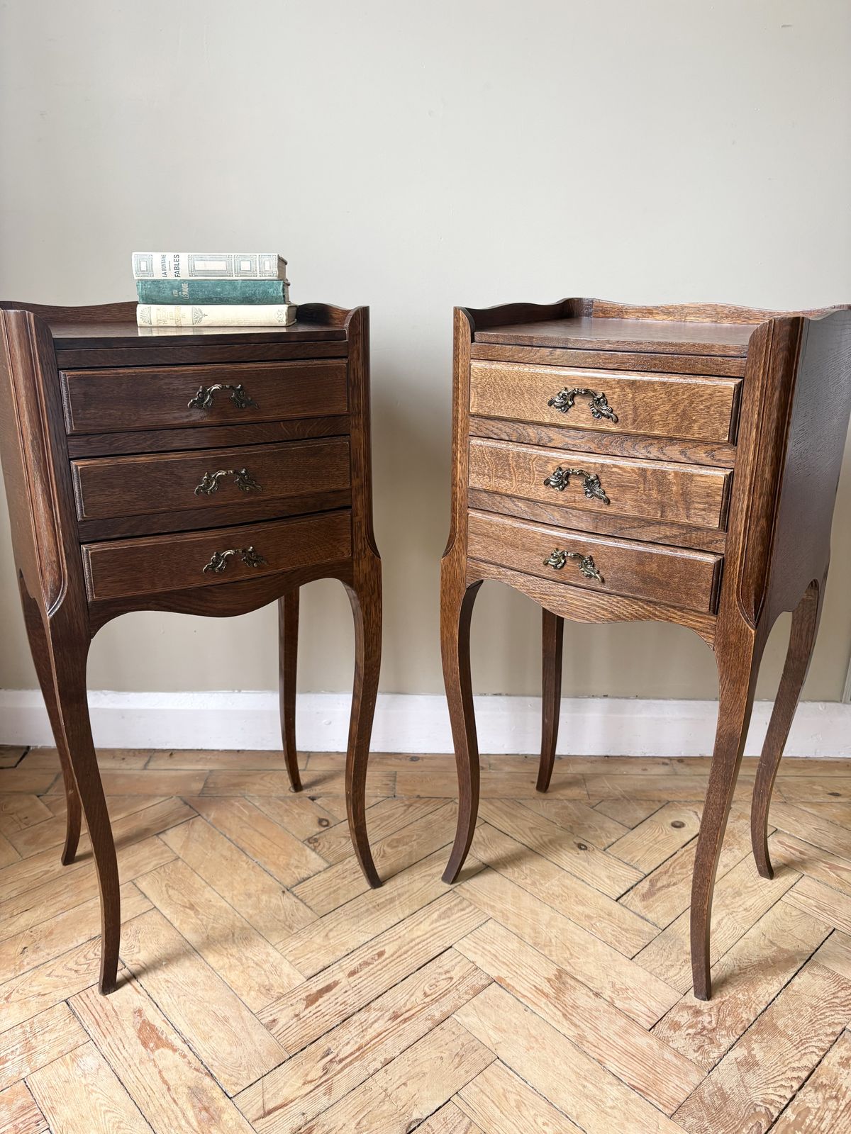 Pair Of Elegant French Oak Bedside Tables photo 900.0