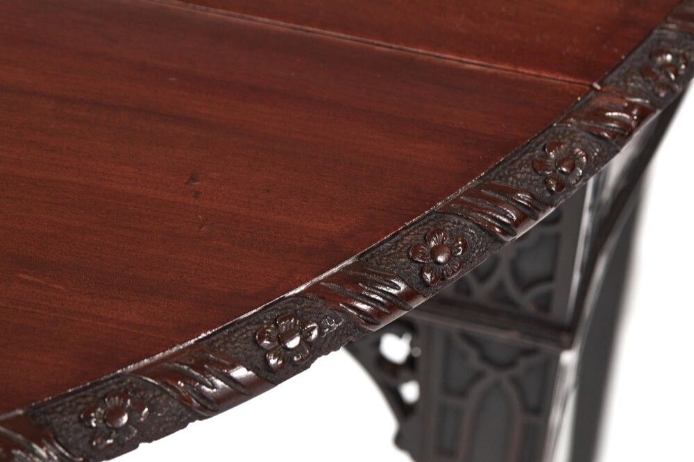 Fine Chippendale Revival Carved Mahogany Pembroke Table Circa 1900 photo for sale