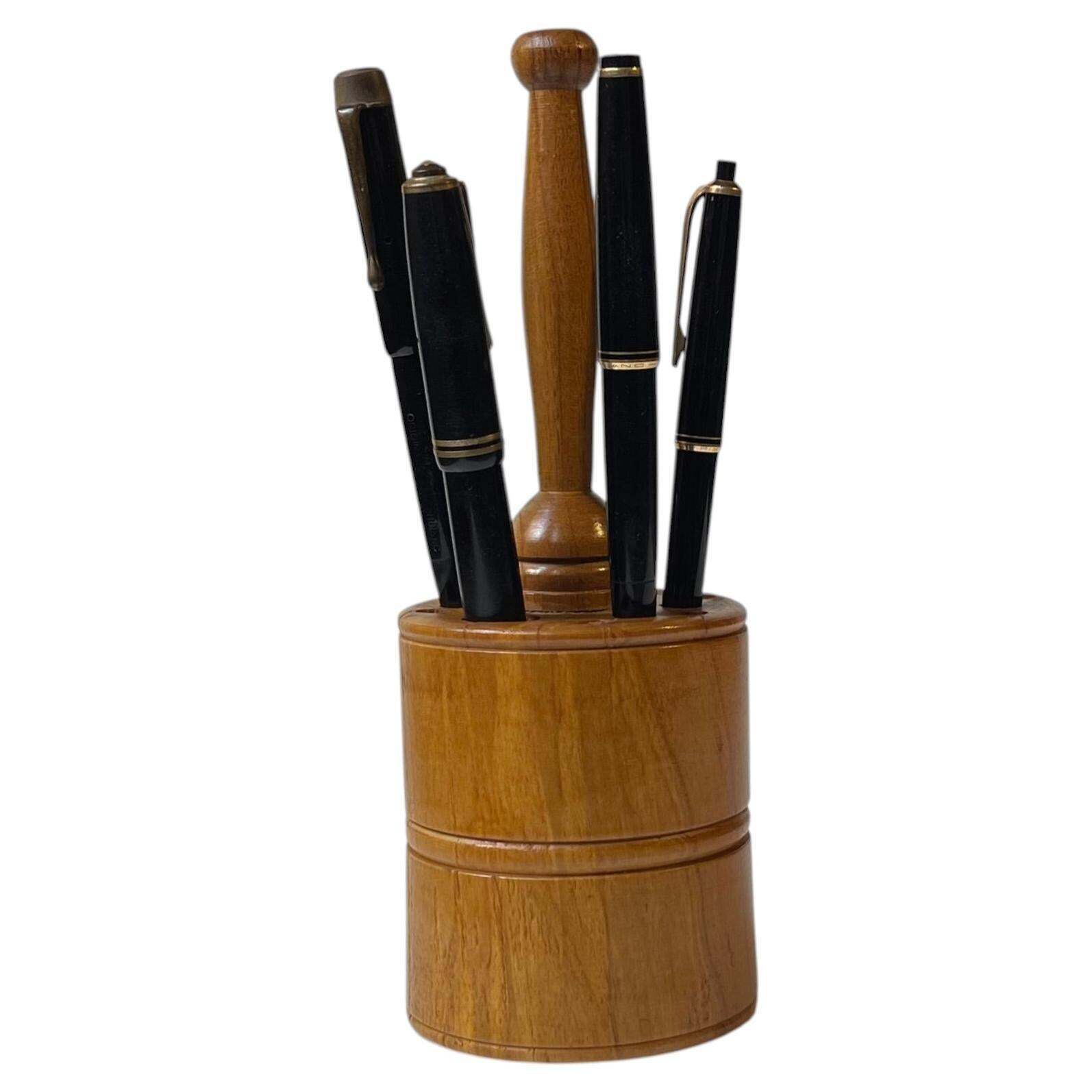 Swedish Mid Century Mallet Tool Or Pencil Holder In Walnut, 1950s
