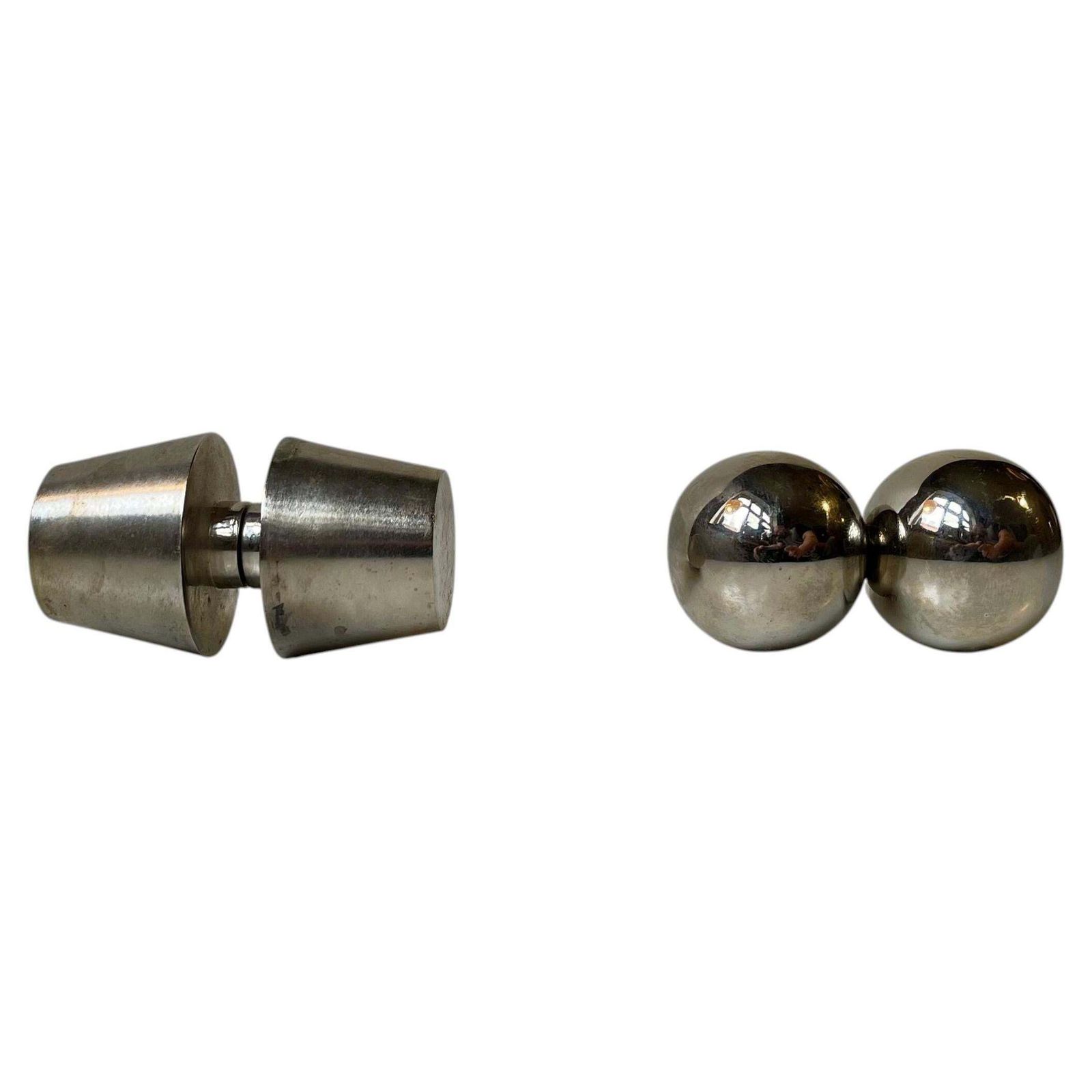 Scandinavian Mid Century Dumbbell Desk Ornaments   Paperweights In Steel