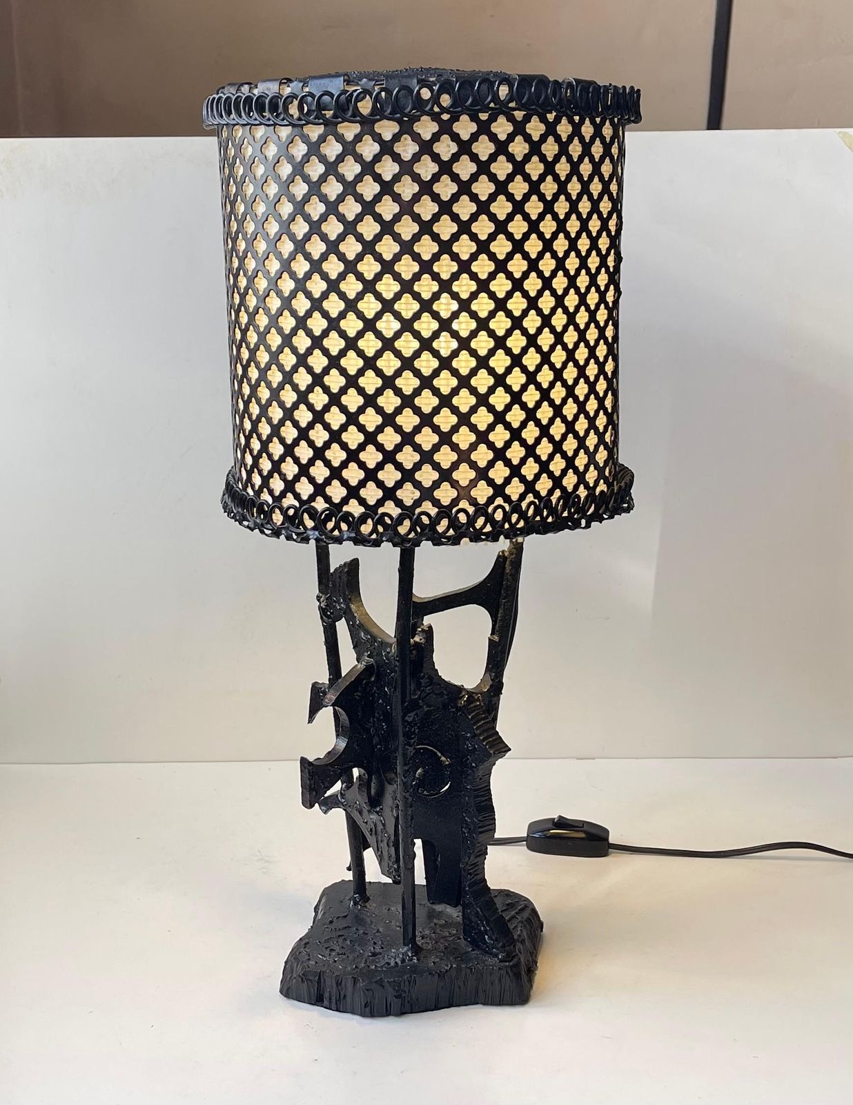 Sculptural Brutalist Steel Table Lamp In The Style Of Harry Balmer, 1970s photo buy