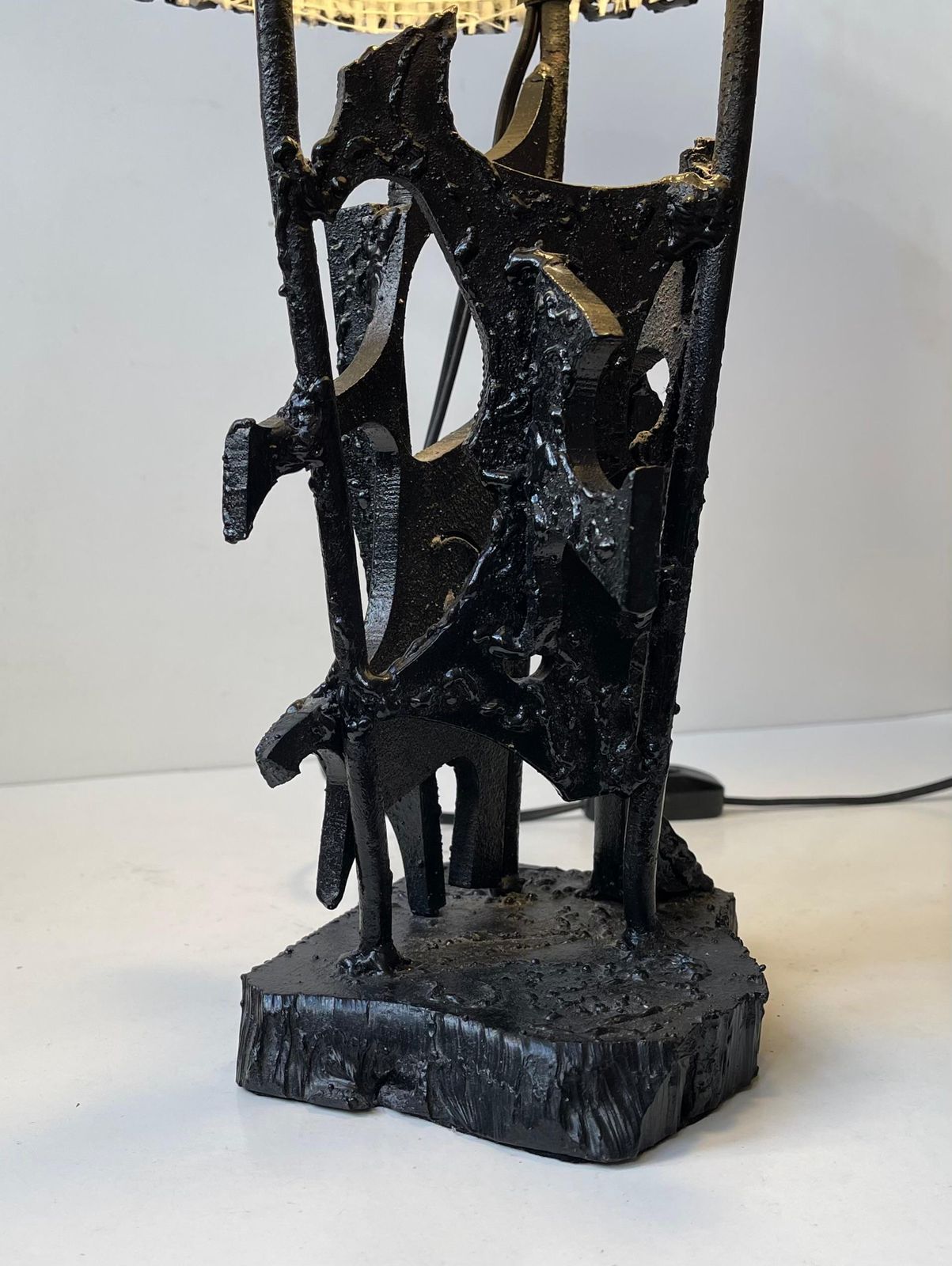 photo furniture Sculptural Brutalist Steel Table Lamp In The Style Of Harry Balmer, 1970s