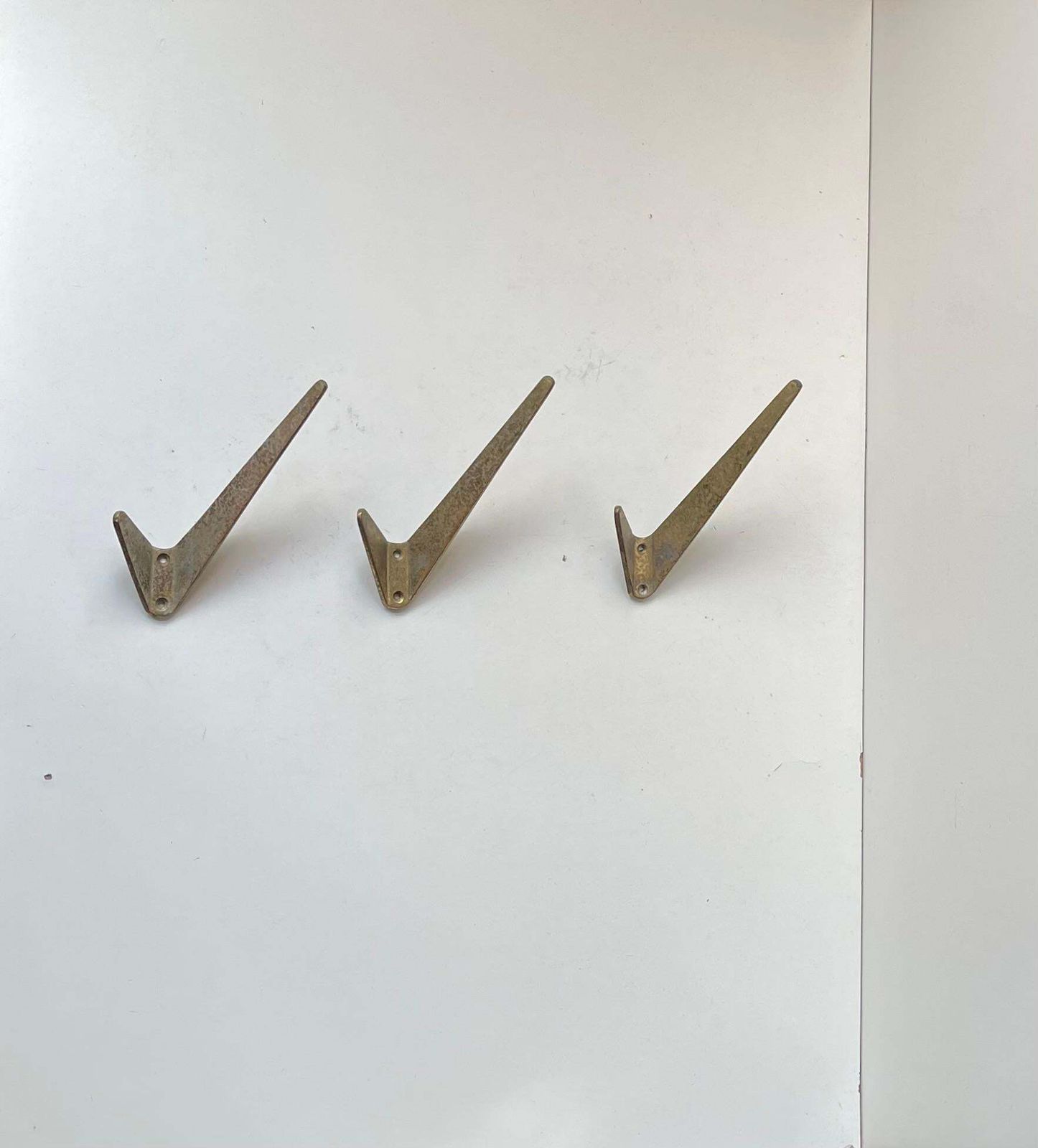 Mid Century Asymmetrical Coat Wall Hooks In Brass By Hertha Baller, 1950s photo Furniture