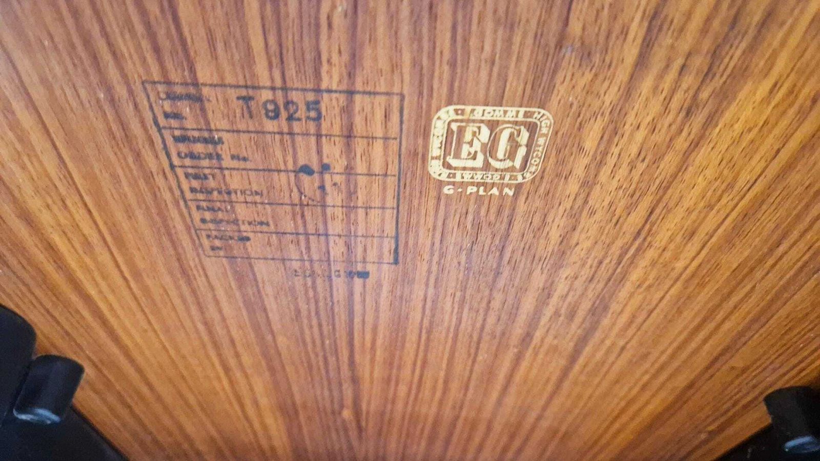 photo for sale Vintage Mid Century G Plan Gold Label Liberanza Tola & Black Drop Leaf Dining Table Pg116