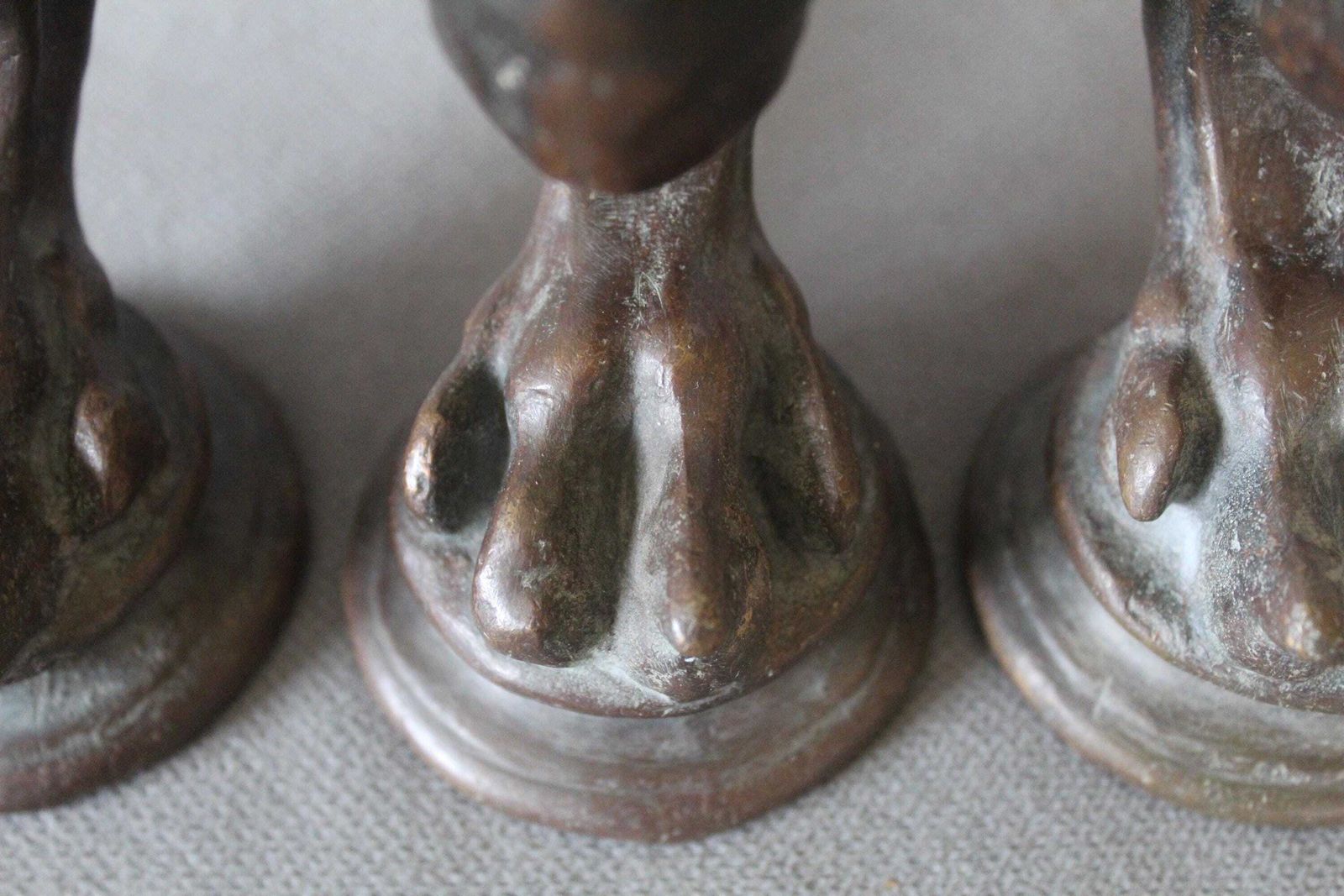 Set Van 3 Antieke Bronzen Klauwpoten Voor Meubels, Regency Empire Frans, Vervangingsonderdelen, Geborgen Restauratieonderdelen, Wieltjes photo 90.0