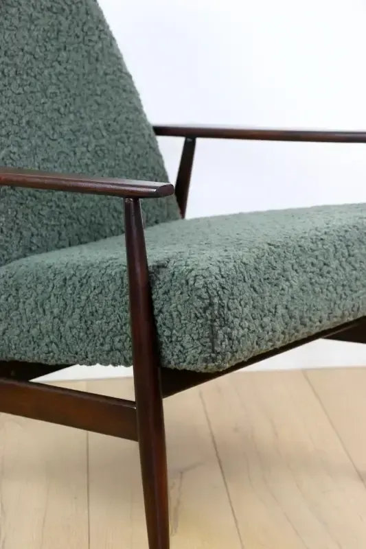 "Lis" Armchair, 1970s Green Bouclé Design By Henryk Lis   2 Pieces Available (1) photo furniture