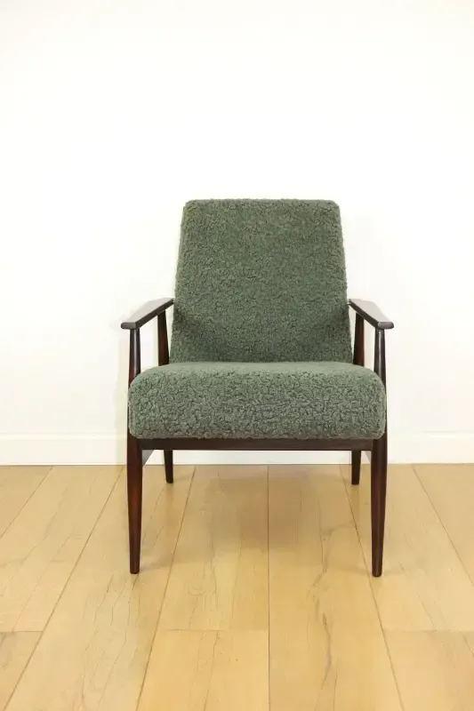 "Lis" Armchair, 1970s Green Bouclé Design By Henryk Lis   2 Pieces Available (1) photo Furniture