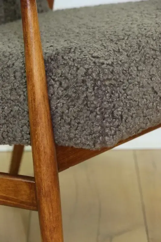 photo buy "Lis" Armchair, 1970s Brown Chocolate Boucle Design By Henryk Lis   2 Pieces Available