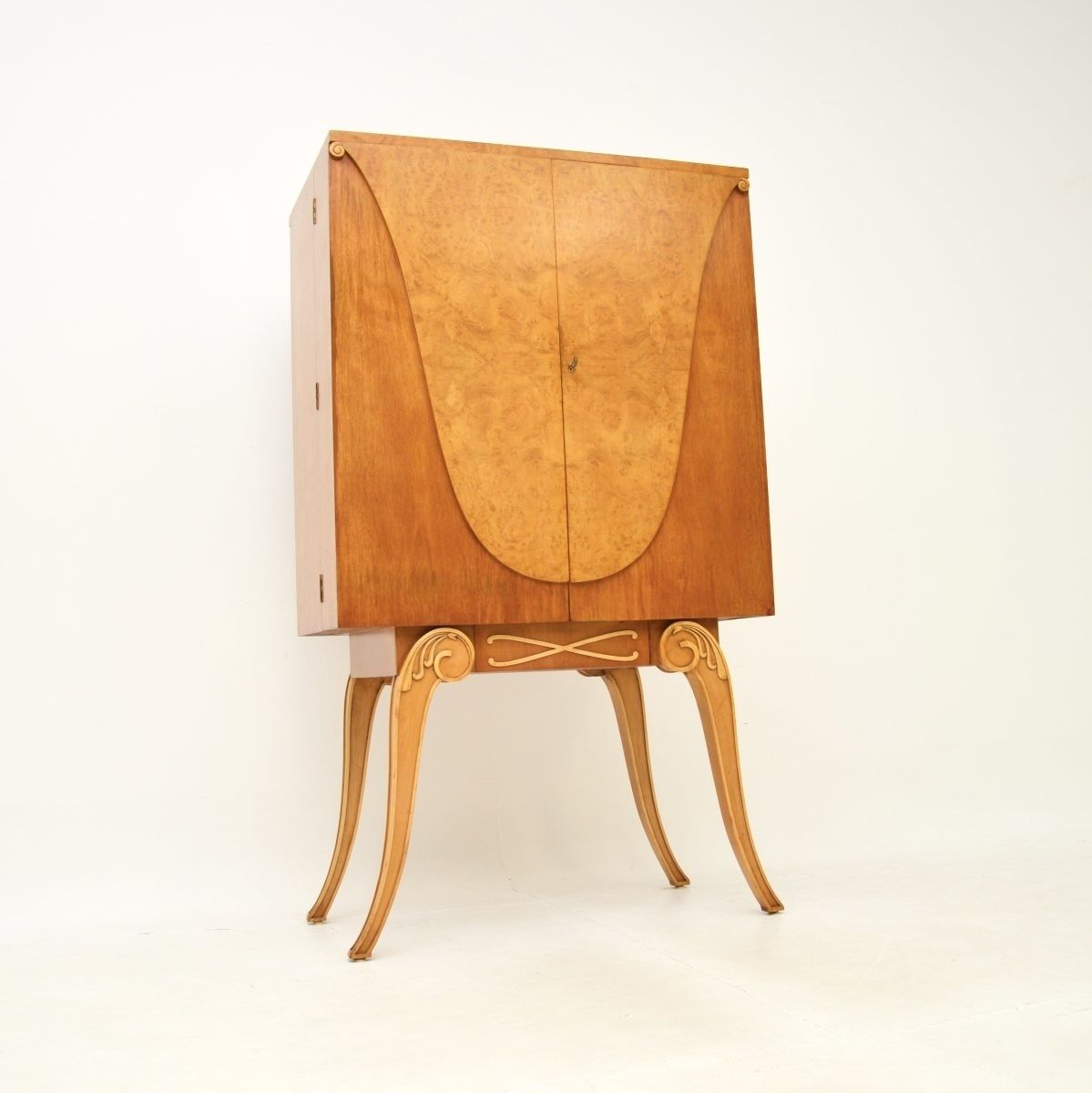 Art Deco Burr Walnut Cocktail Cabinet By Hille