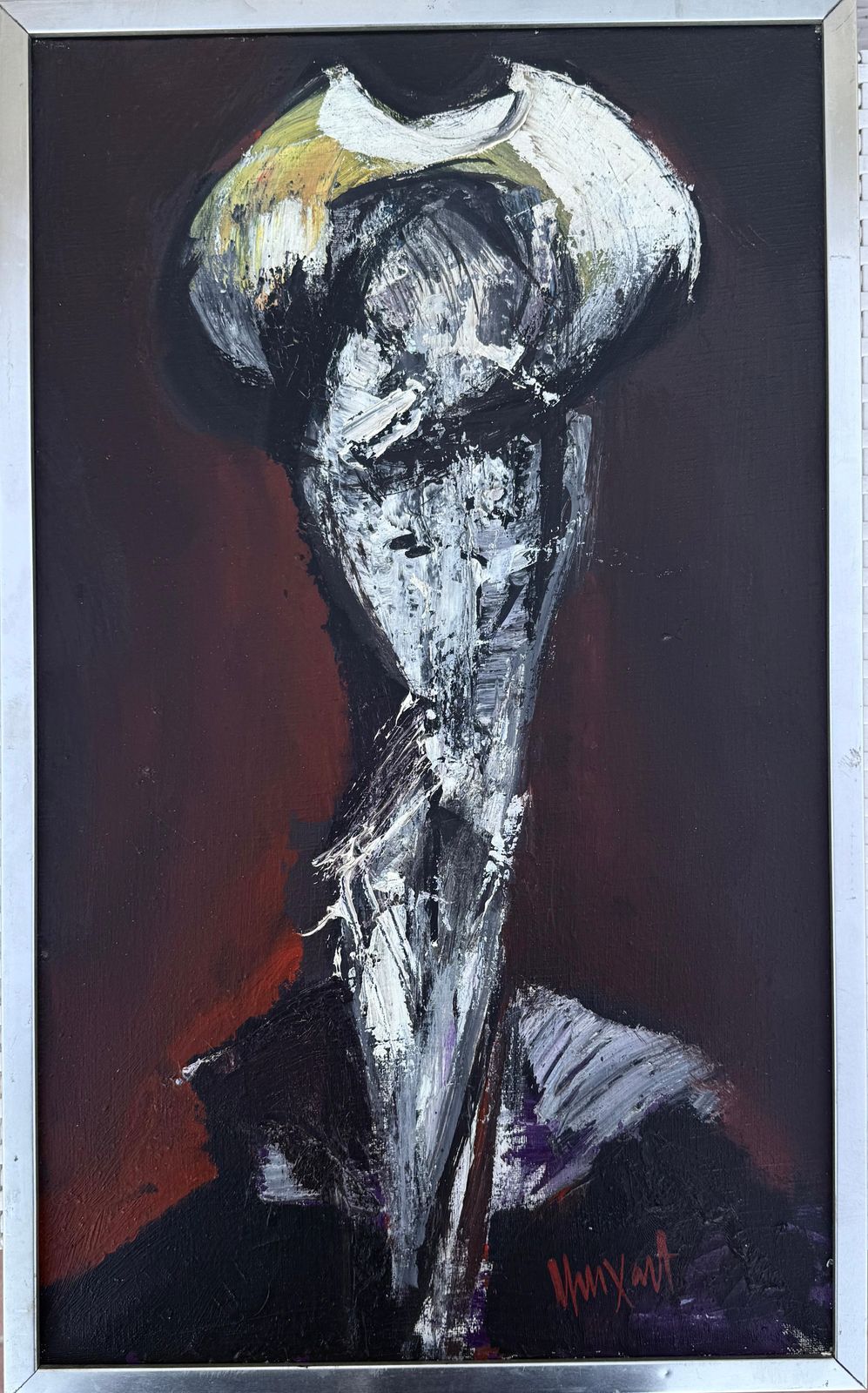 Jaume Muxart Domenech Mid Century Don Quixote Portrait Spanish Catalan Expressionist Oil 1960s