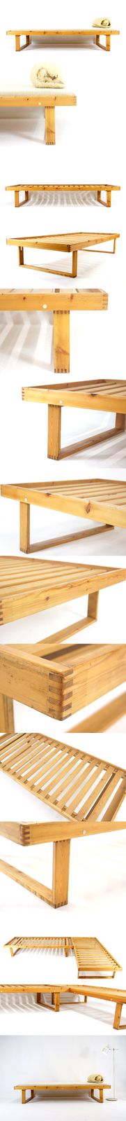 1 Of 2 Custom Retro Vintage Danish Pine Single Day Bed Sofa Mid Century Teak 70s photo furniture