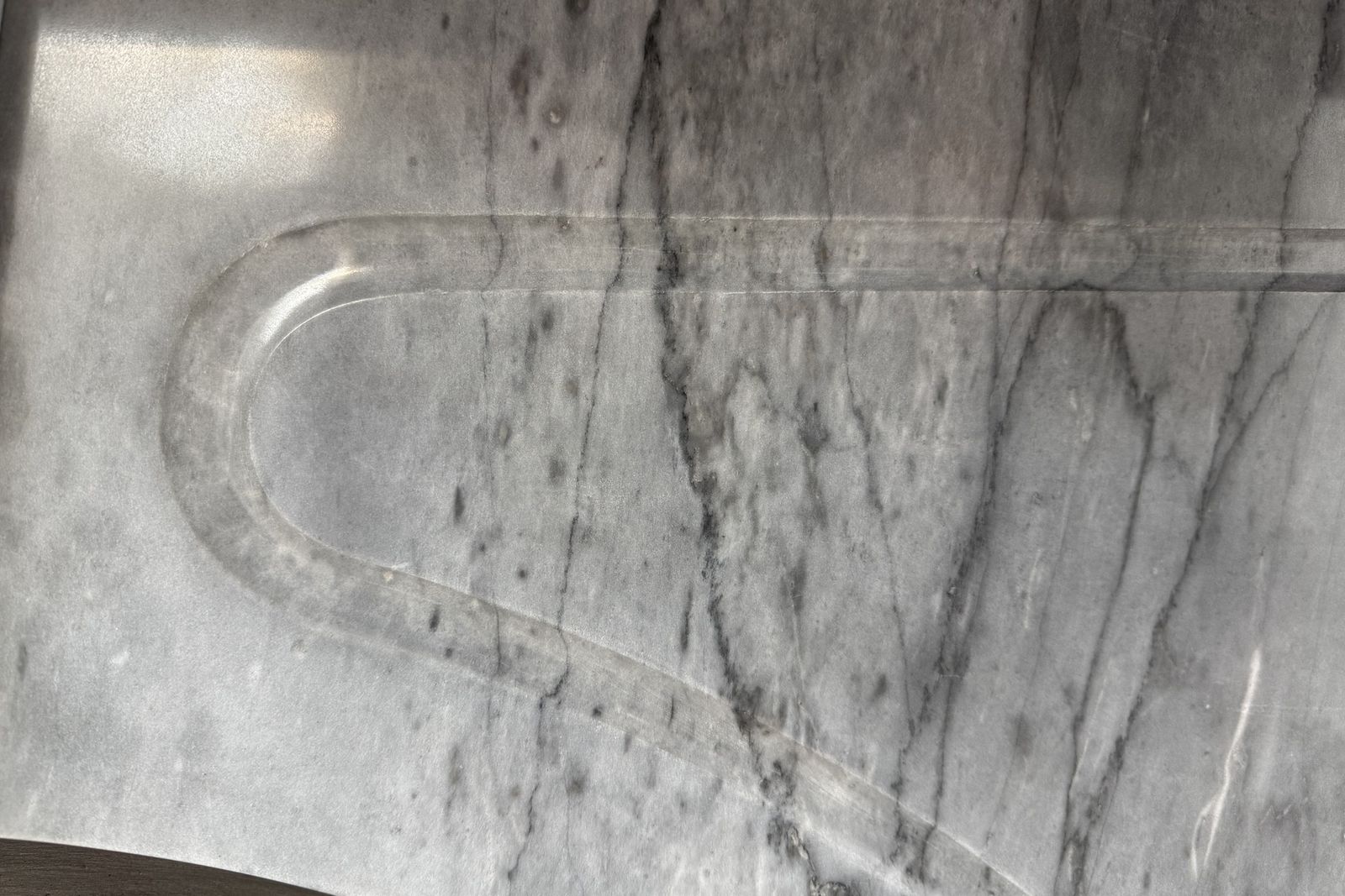 photo furniture Antique Victorian Arched Grey Marble Fireplace Surround
