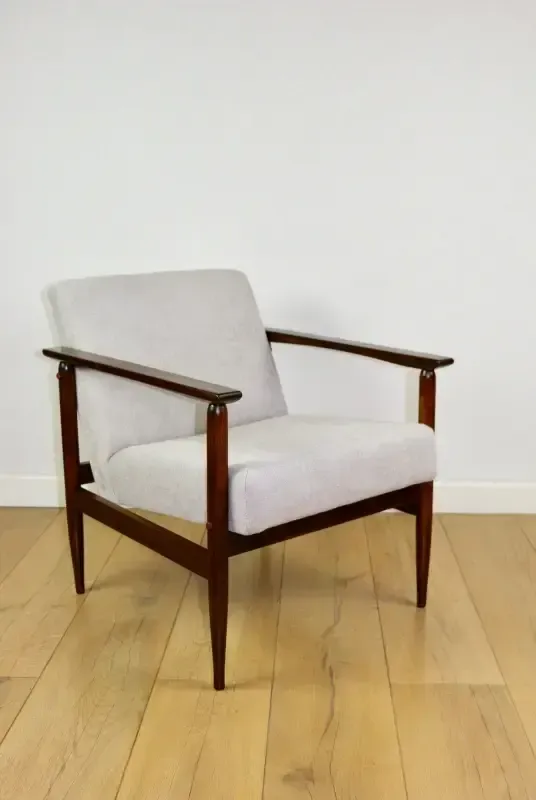 Vintage Loft Armchair 1970s Light Brown Light Gray