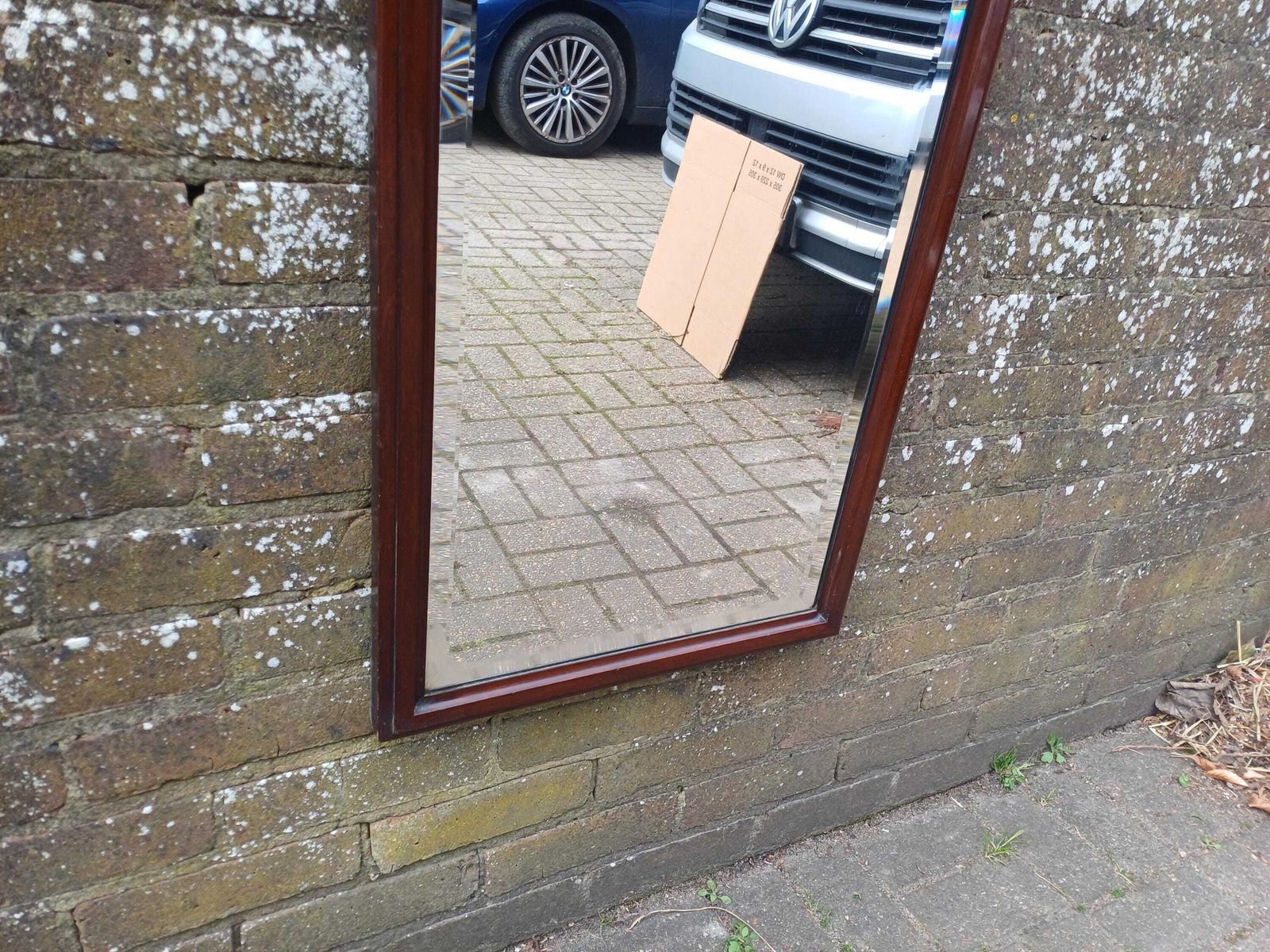 Large Antique Victorian Mahogany Wall Mirror With Carved Crest And Bevelled Glass Antique Statement Piece photo 395.0
