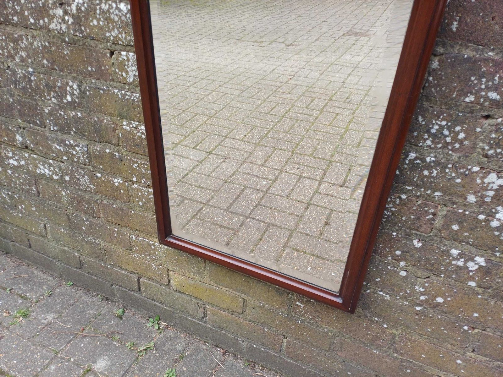 Large Antique Victorian Mahogany Wall Mirror With Carved Crest And Bevelled Glass Antique Statement Piece photo buy