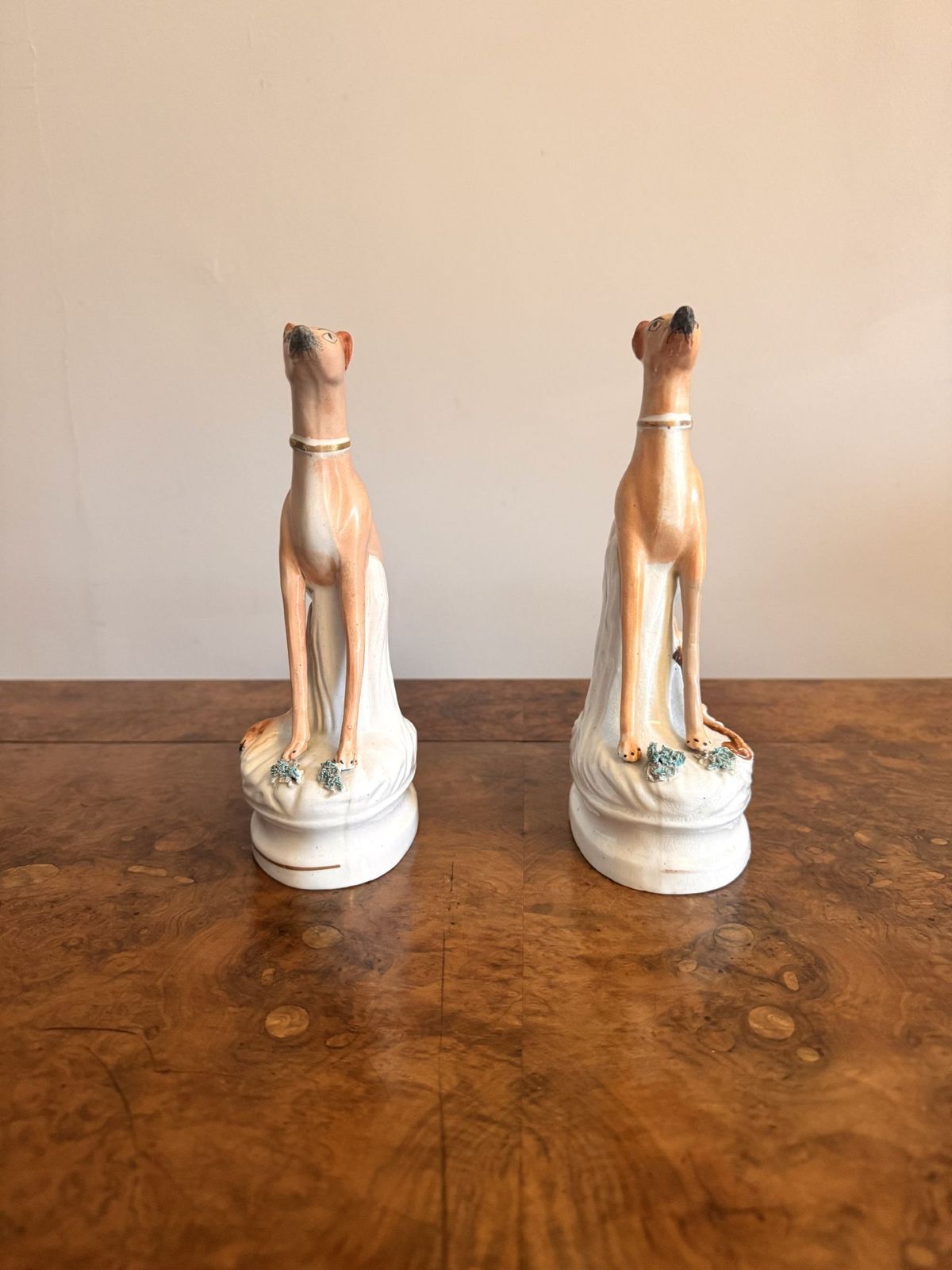 Quality Pair Of Victorian Staffordshire Greyhounds photo Art