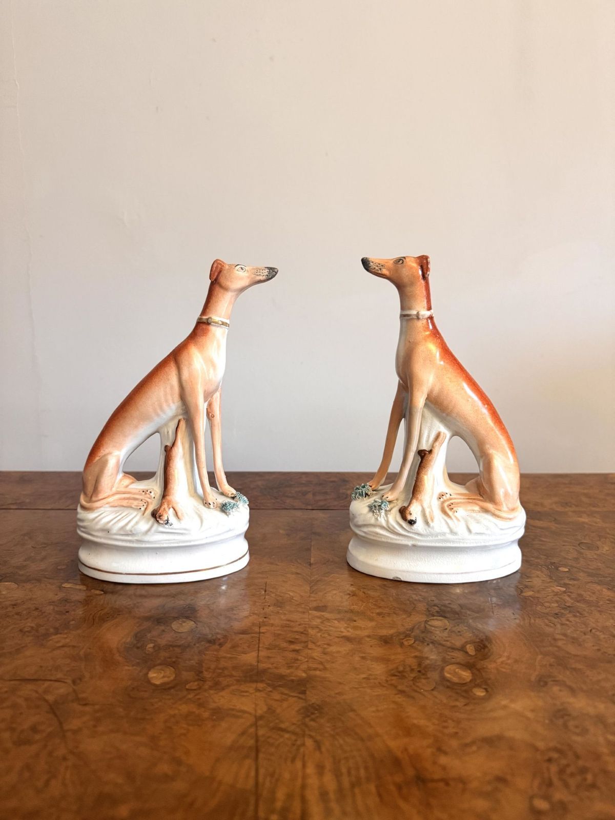 Quality Pair Of Victorian Staffordshire Greyhounds