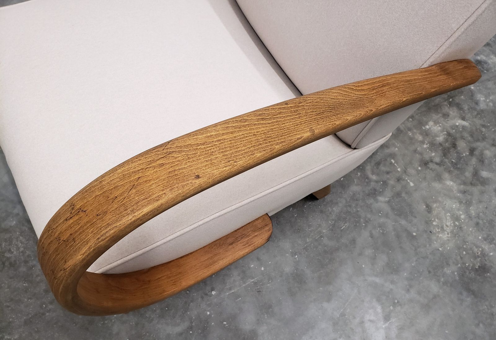 1930 Jindrich Halabala Bentwood Armchair In Beige photo vinterior