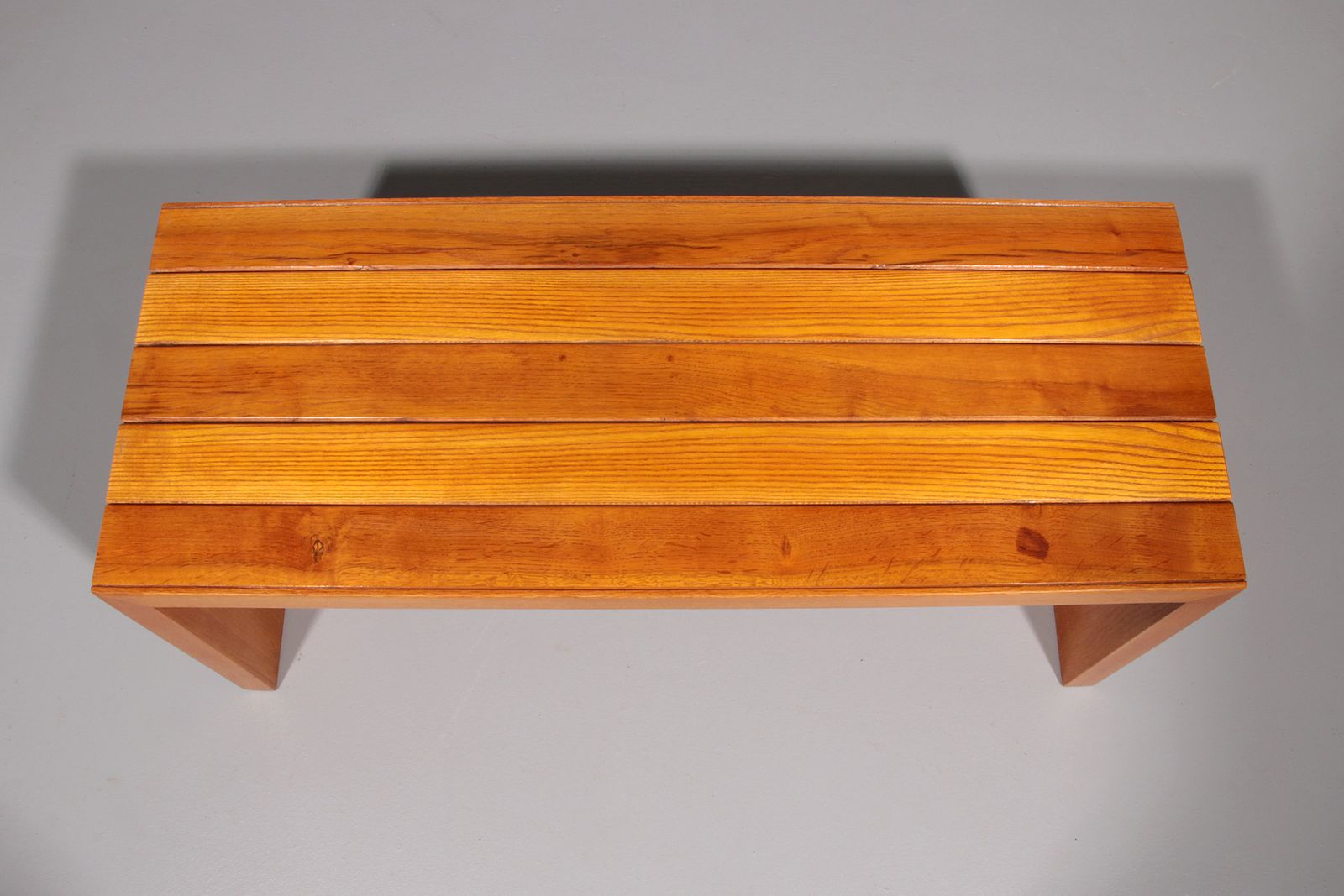 photo furniture Elegant Italian Mid Century Beechwood Bench (1960s)