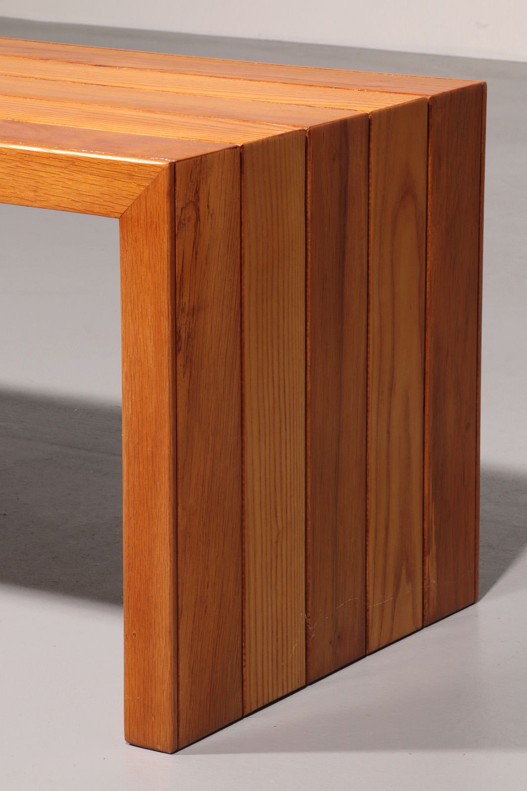 Furniture Elegant Italian Mid Century Beechwood Bench (1960s) photo