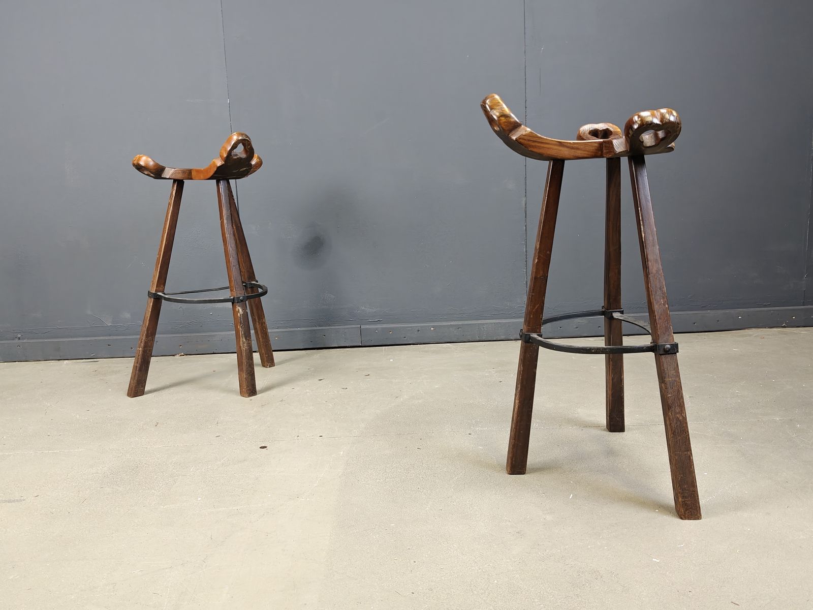 Mid Century Brutalist Bar Stools   Set Of 8, 1960s photo for sale