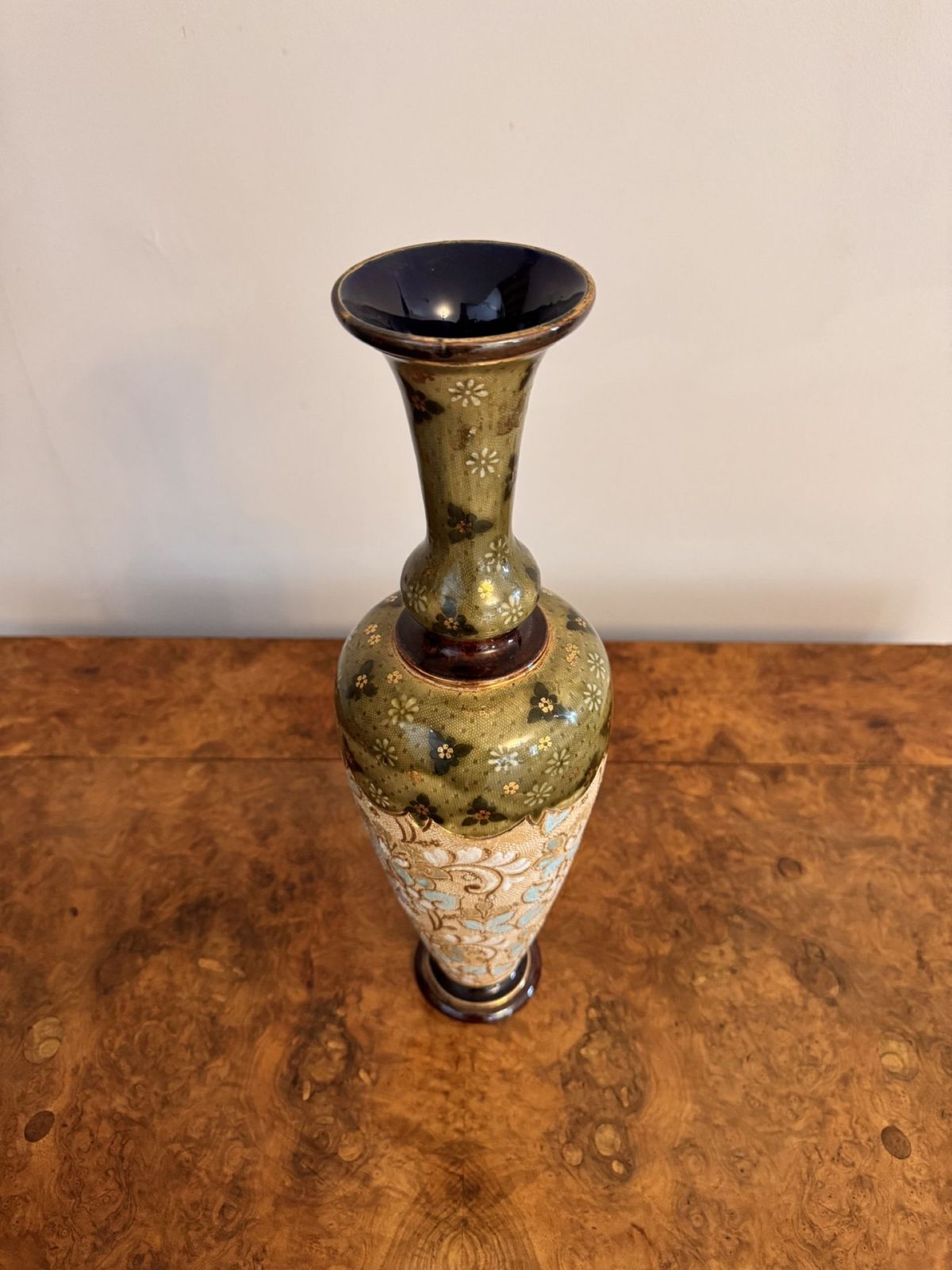 Elegant Quality Pair Of Antique Doulton Lambeth Vases photo for sale