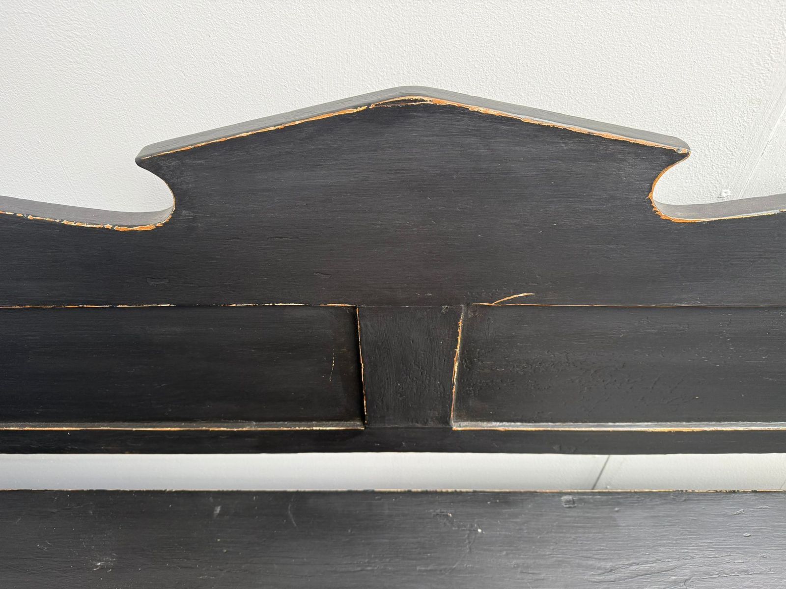 A Genuine Hungarian Pine Painted Black Victorian 3 Seater Bench photo buy
