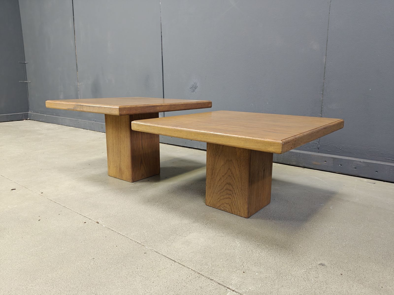 350.0 Pair Of Vintage Wooden Coffee Or Side Tables, 1960s photo