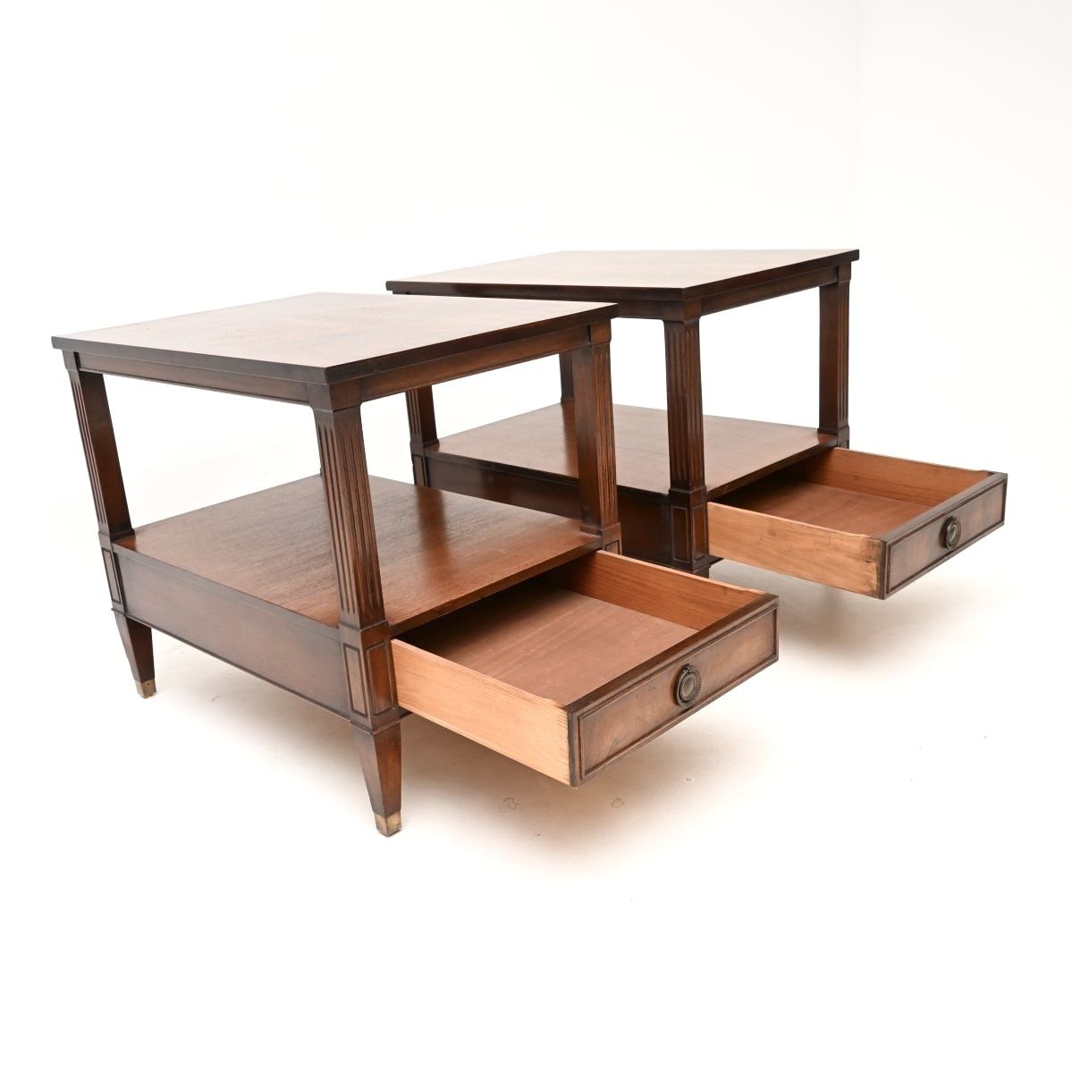 Pair Of Antique Georgian Style Mahogany Side Tables photo vintage