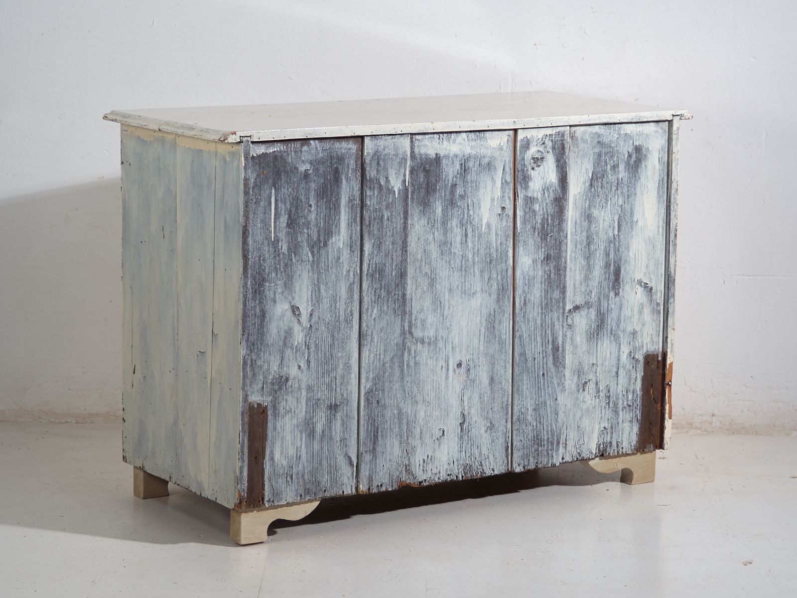 Antique Painted Pine Chest Of Drawers – Rustic European Distressed Dresser – Circa 1900 photo for sale