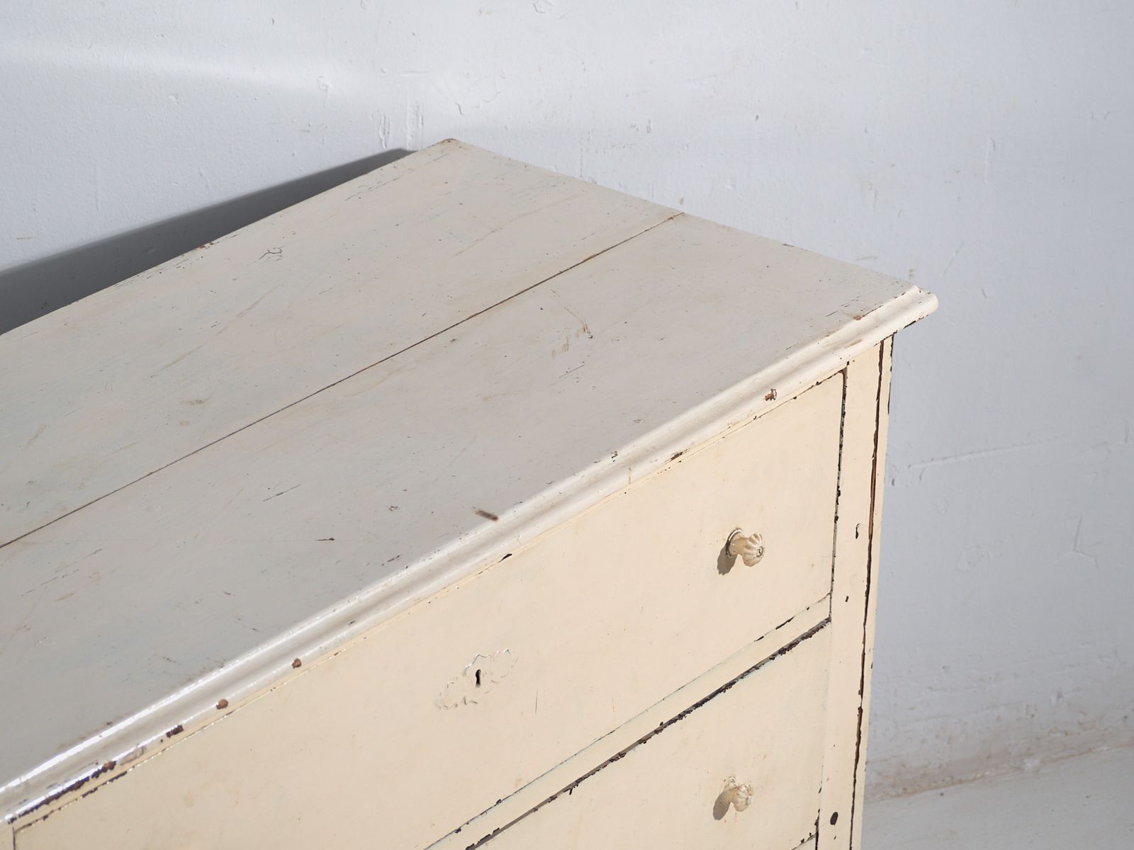 photo for sale Antique Painted Pine Chest Of Drawers – Rustic European Distressed Dresser – Circa 1900