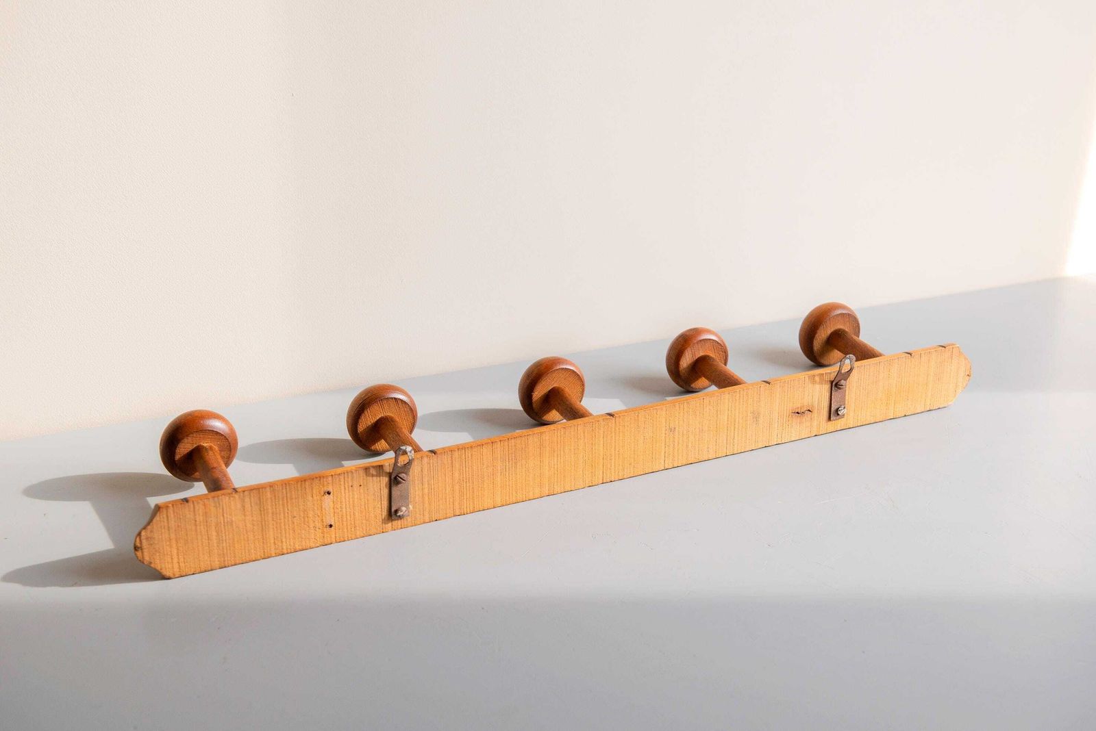 French Faux Bamboo Coat Rack   Vintage Wooden Wall Hooks   Rustic Wall Rack photo vintage