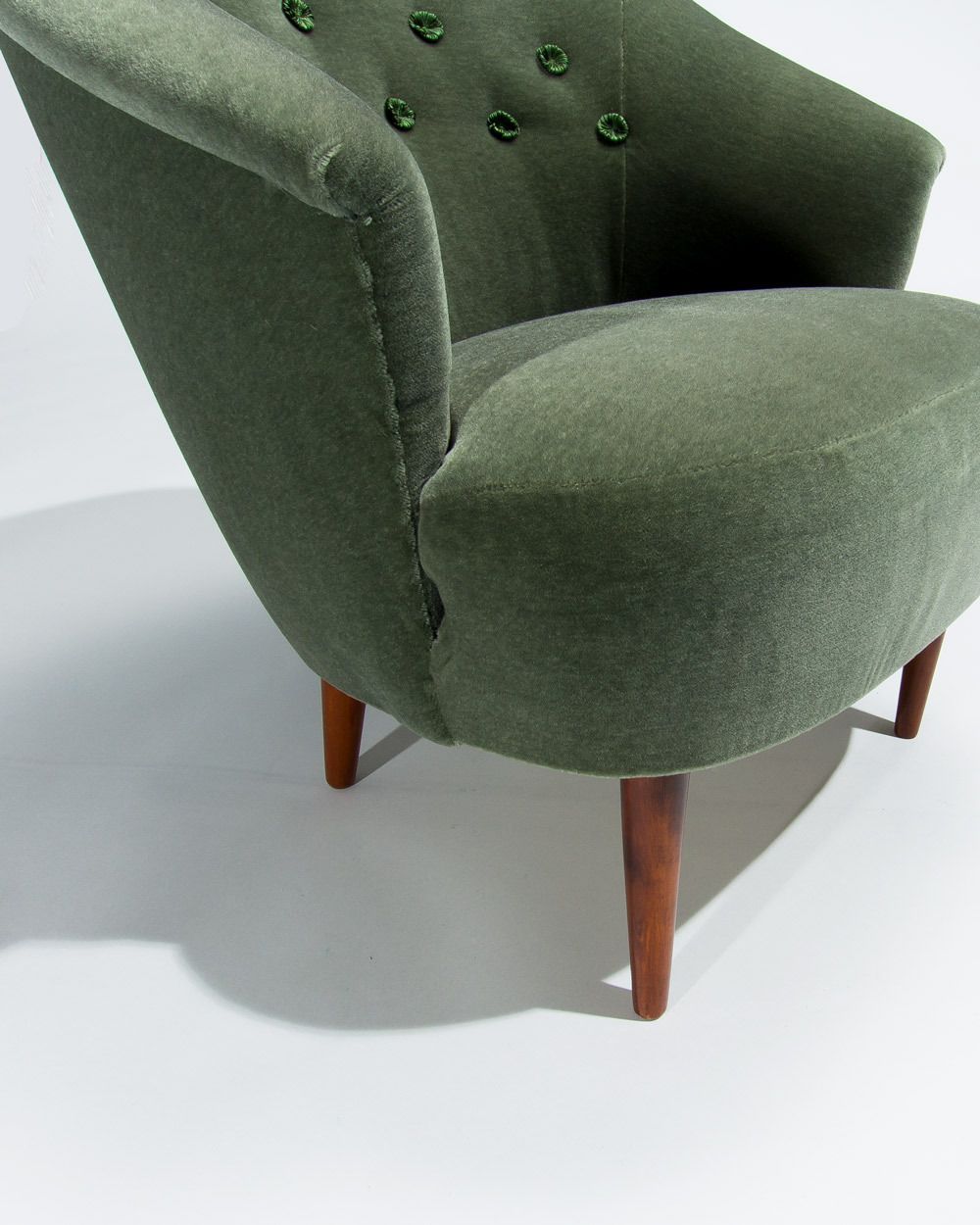 Carl Malmsten Swedish Lounge Chair, 1950s, In Mohair Velvet By Chase Erwin photo buy